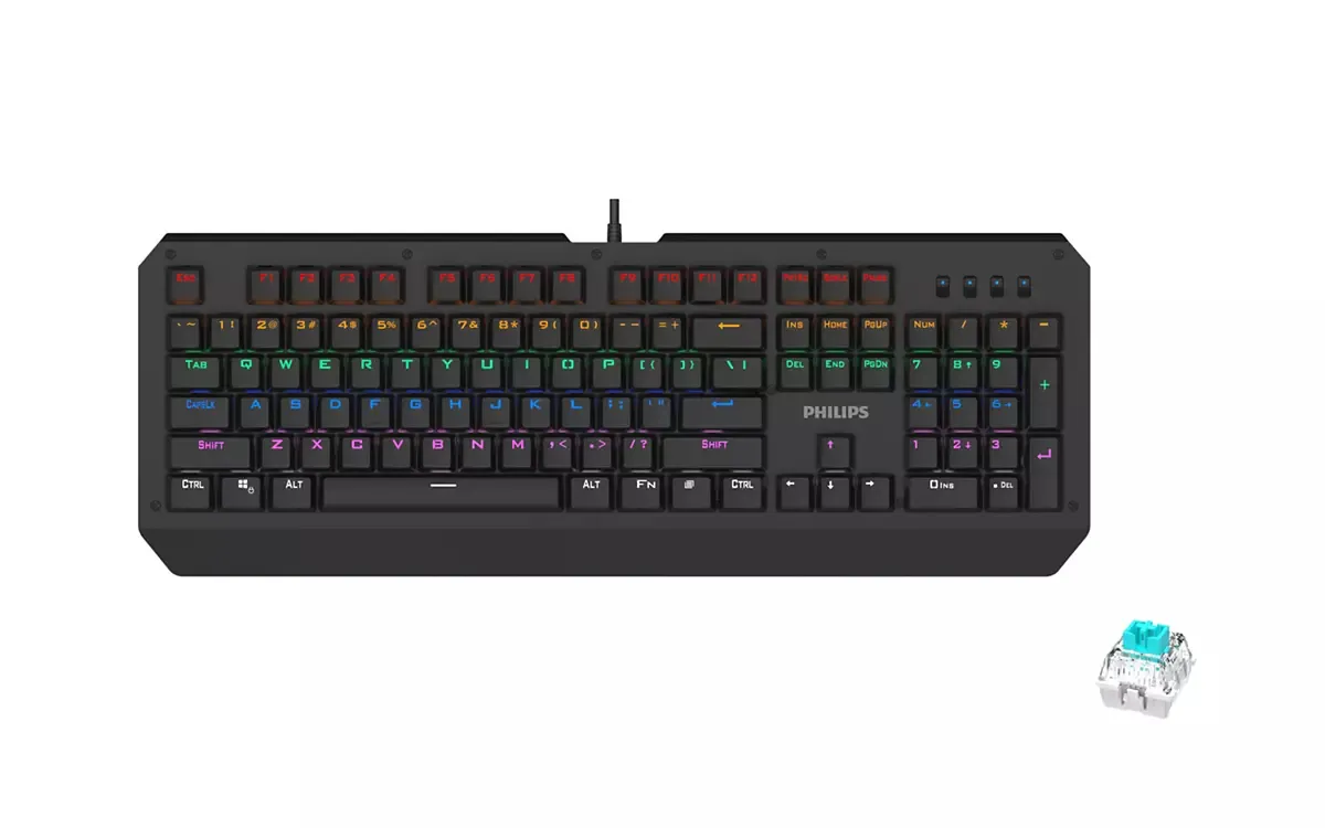 Philips G400 Series SPK8413BQ/93 klavye Oyun QWERTY İngilizce Siyah