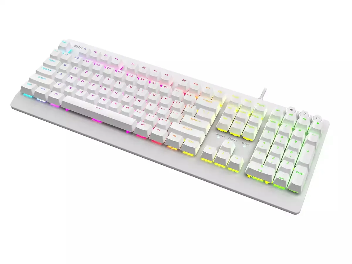 Philips SPK8307WCR/93 klavye Oyun USB QWERTY Beyaz