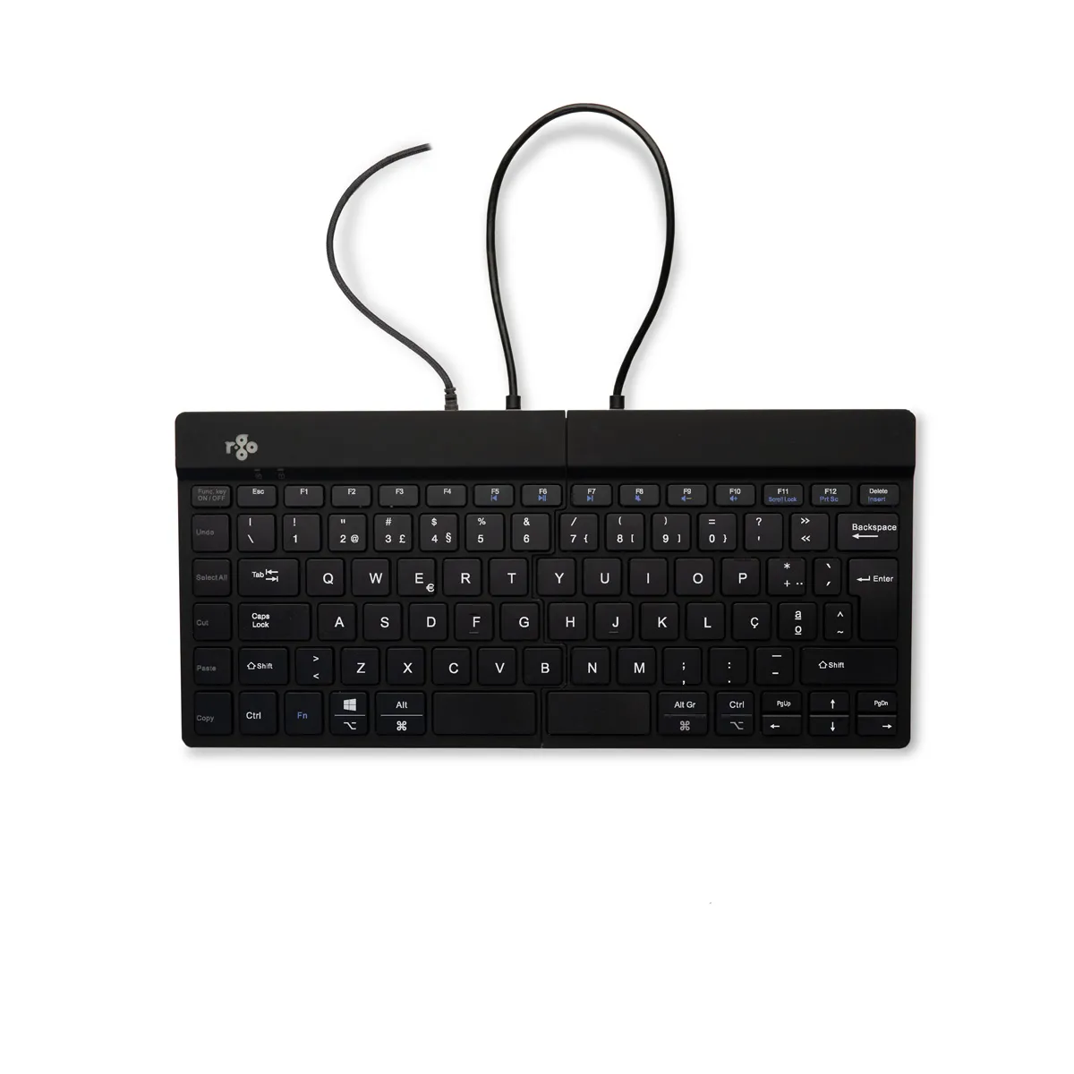 R-Go Tools R-Go Split Break v2 klavye Evrensel USB QWERTY Portekizce Siyah