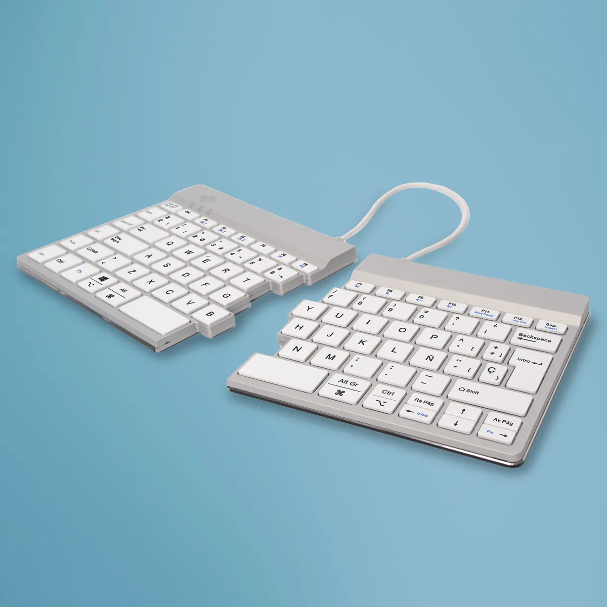 R-Go Tools RGOSBESWLWH klavye Evrensel Bluetooth QWERTY İspanyolca Beyaz