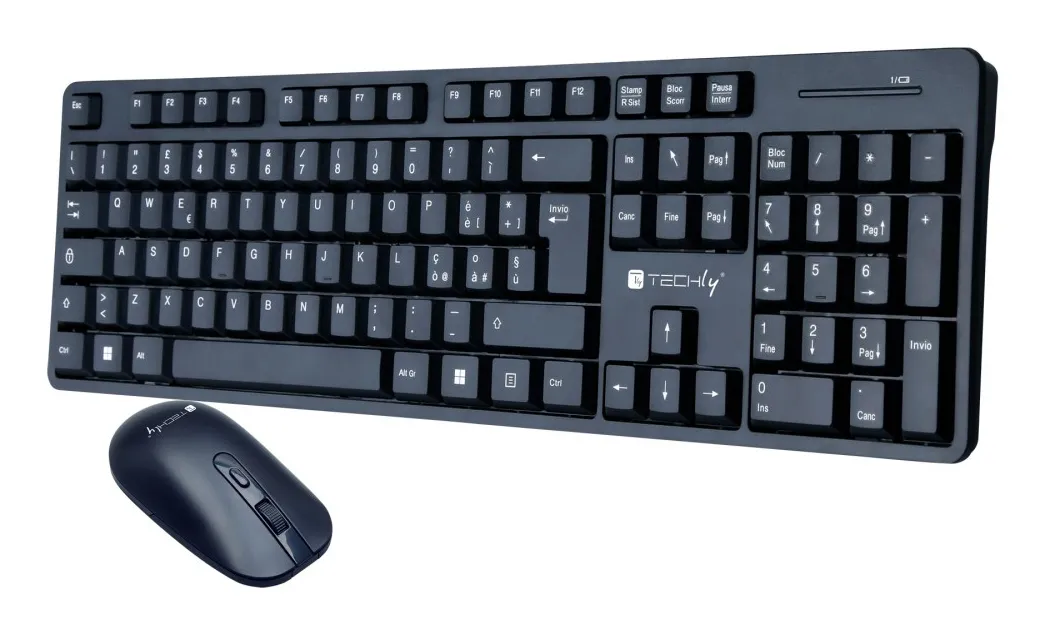 Techly ICTWC003 klavye Fare dahil Evrensel RF kablosuz QWERTY İtalyanca Siyah