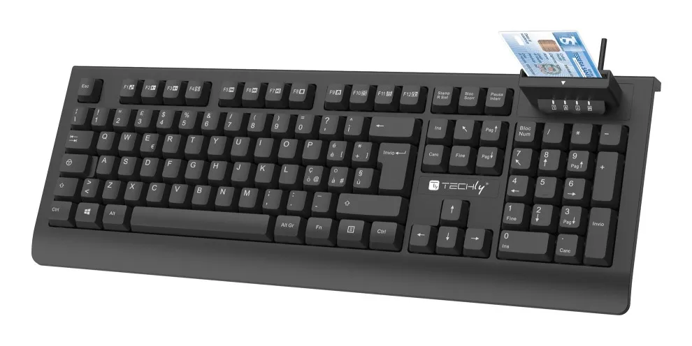 Techly IDATA 955-UBK-SMART klavye Ev / Ofis USB QZERTY İtalyanca Siyah