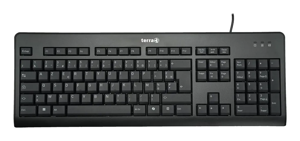 TERRA 1500 klavye Fare dahil Ofis USB QWERTZ Fransızca Siyah