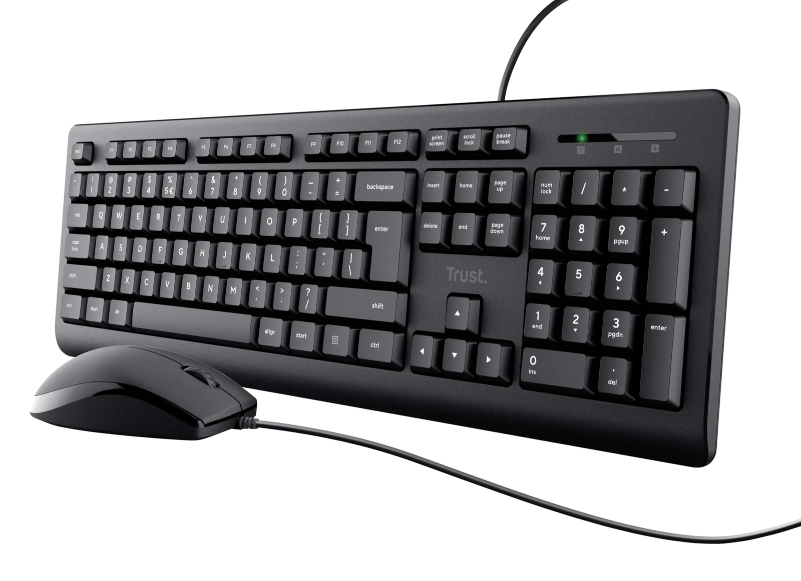 Trust 24645 klavye Fare dahil Ofis USB QWERTY Siyah