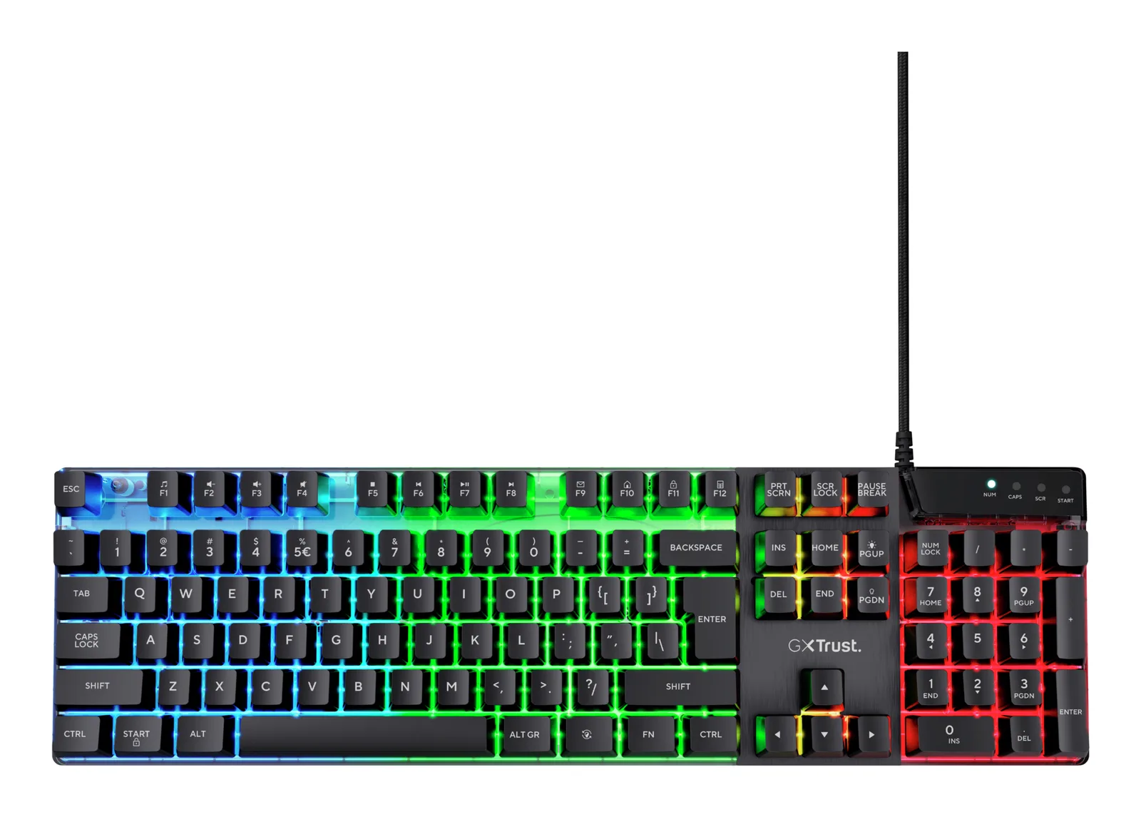 Trust GXT 835 Azor klavye Oyun USB QWERTY Çekçe, Slovakça Siyah