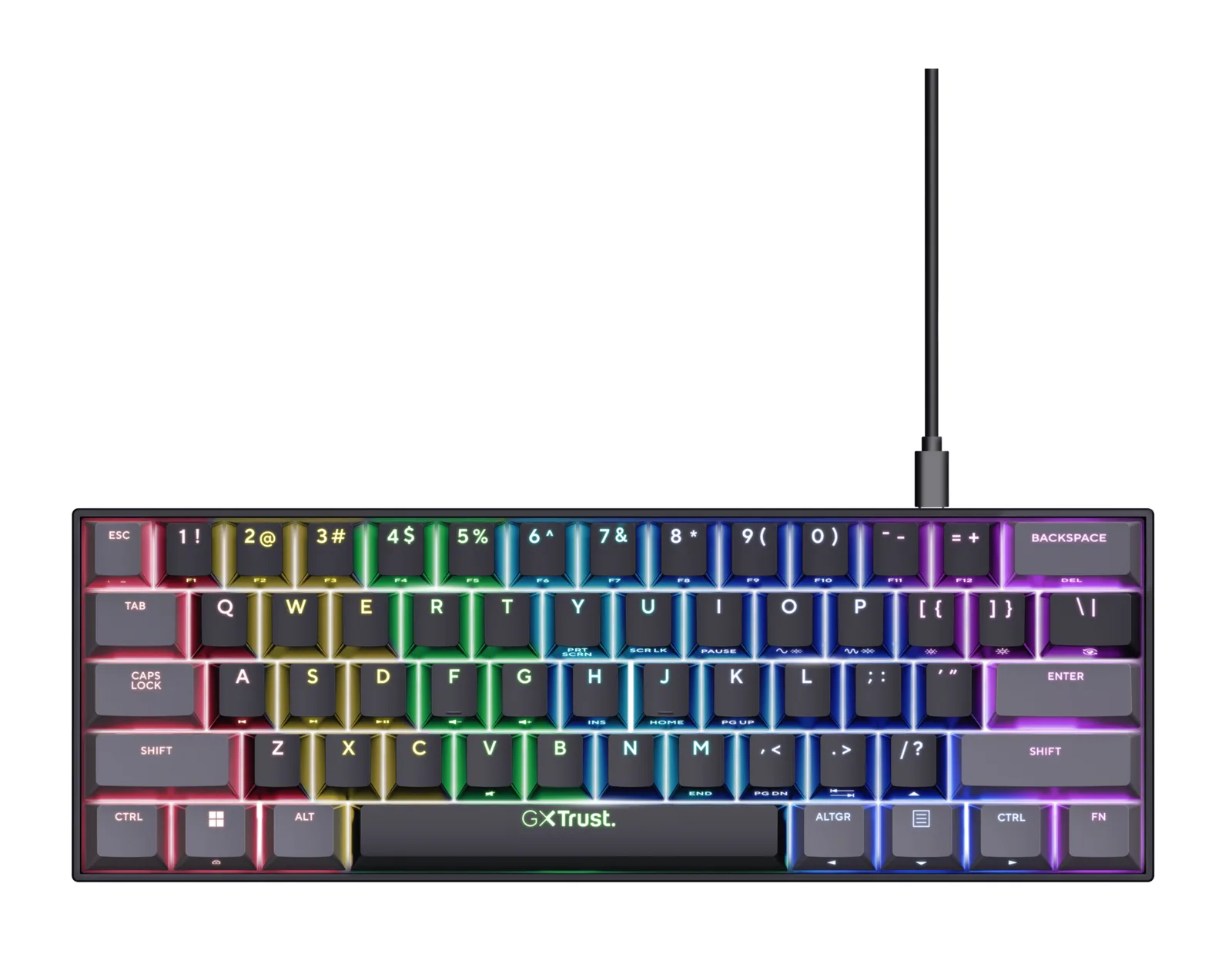 Trust GXT 867 Acira klavye Oyun USB QWERTY İtalyanca Siyah