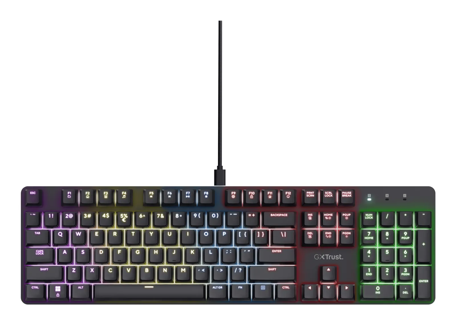 Trust GXT 871 Zora klavye Oyun USB QWERTY İngiliz İngilizcesi Siyah