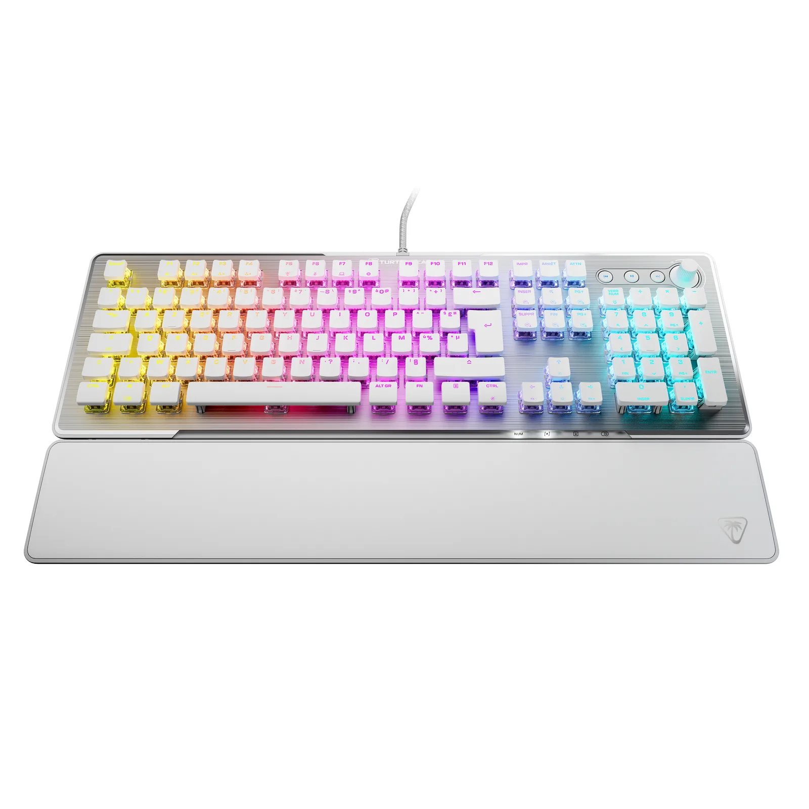 Turtle Beach Vulcan II klavye Oyun USB AZERTY Fransızca Beyaz