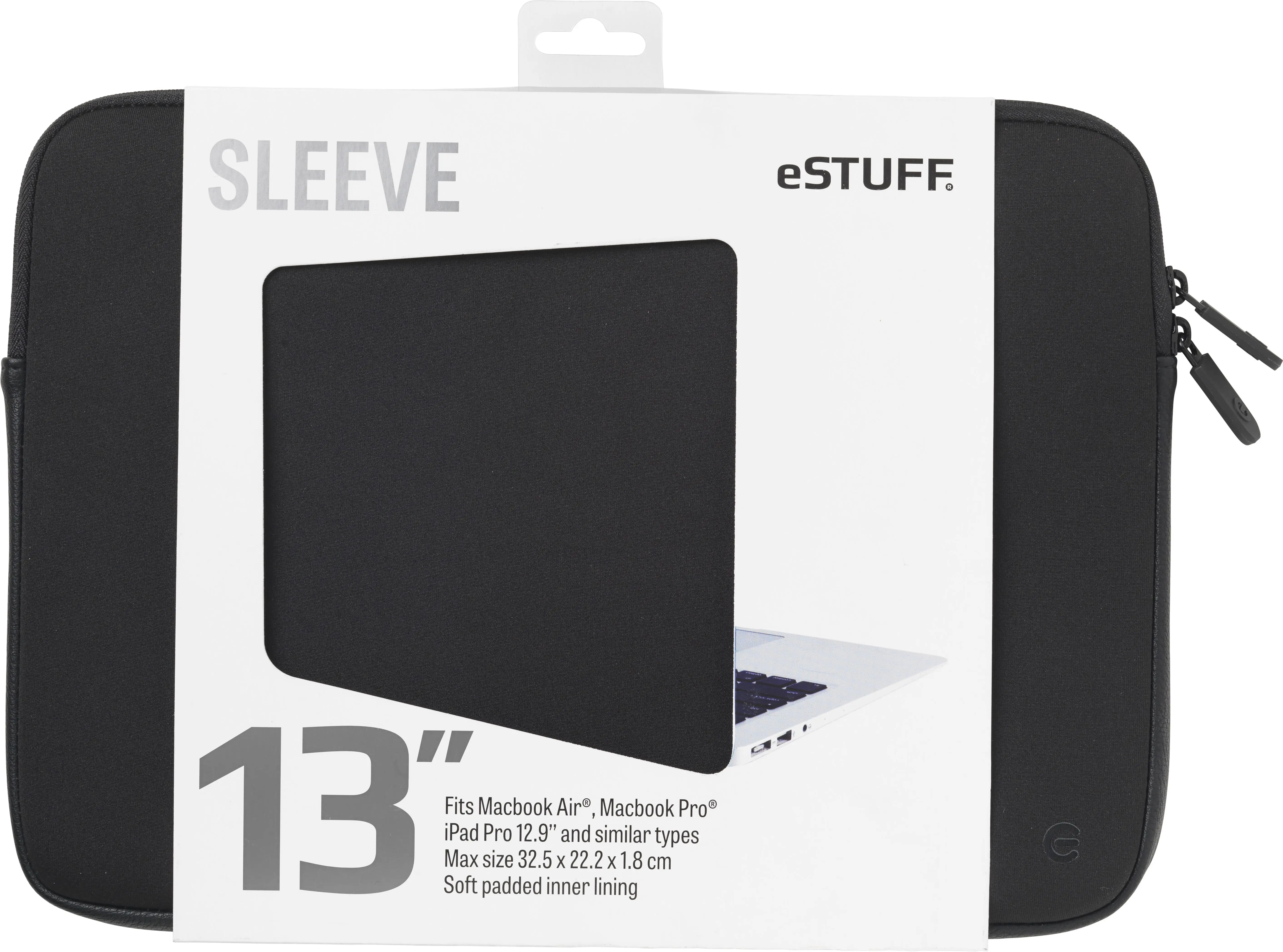 eSTUFF 13'' Sleeve - Fits Macbook Pro ES82250-BLACK