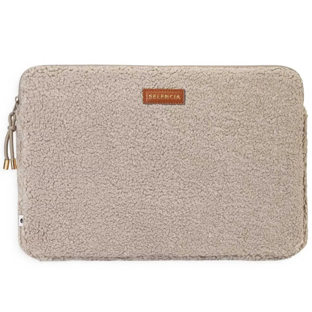 Selencia Teddy Laptop hoes 35,6 cm (14") Fermuarlı kılıf Bej