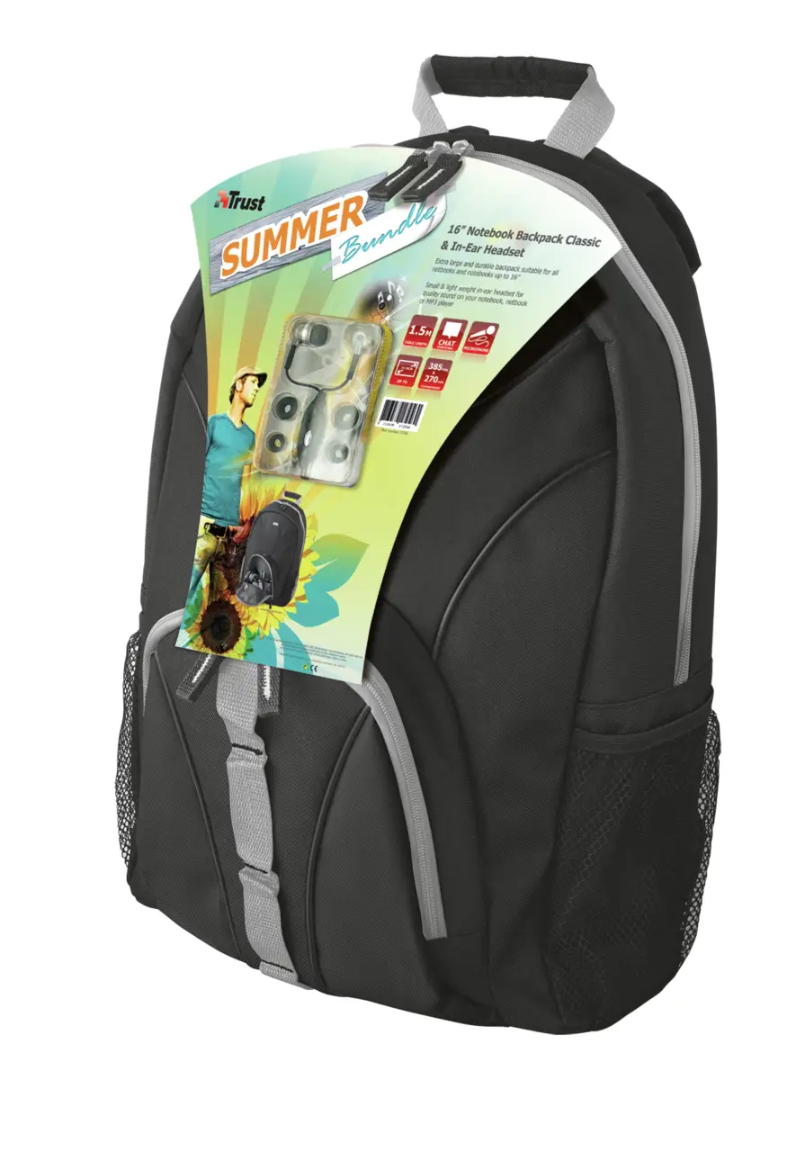 Trust 16" Notebook Backpack & In-Ear Headset 17256