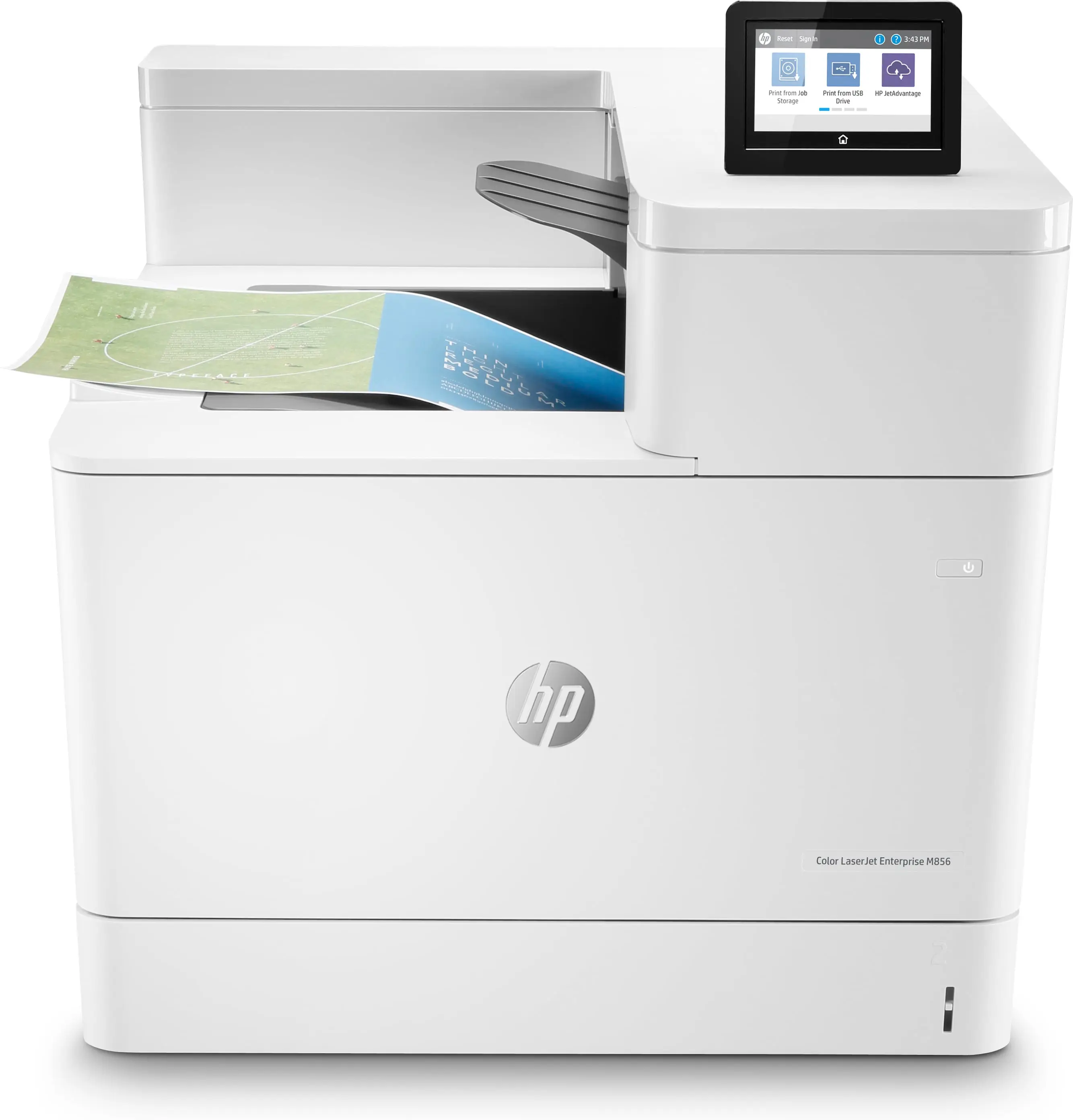 HP 1 Color LaserJet Enterprise M856dn, Yazdırın, Ön USB'den baskı; Dolaşım; Çift taraflı baskı; Yüksek ilk sayfa çıkış hızları; Enerji Tasarrufu; Güçlü Güvenlik T3U51A#B19