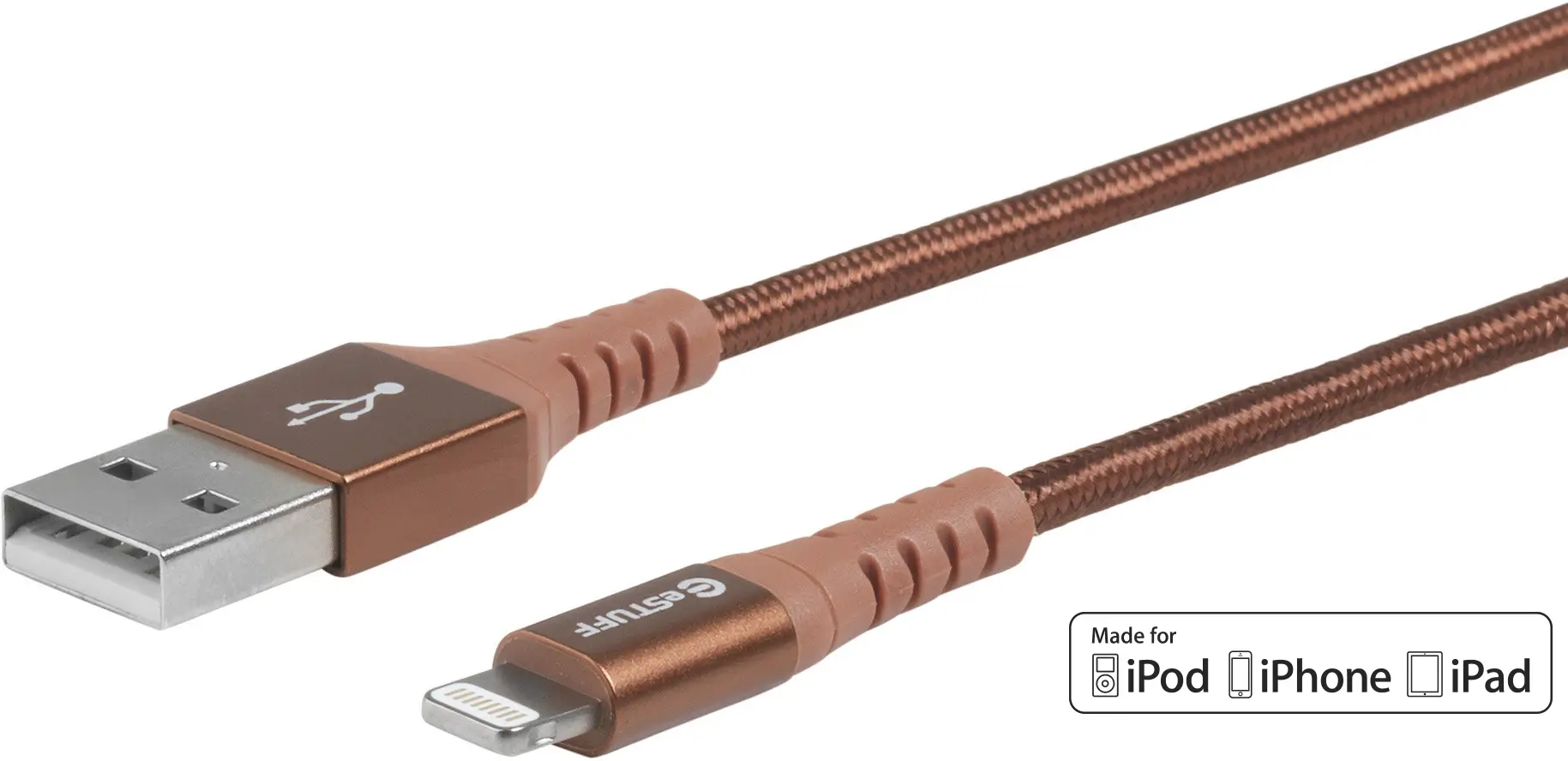 eSTUFF Lightning Cable MFI 1m Gold ES601153