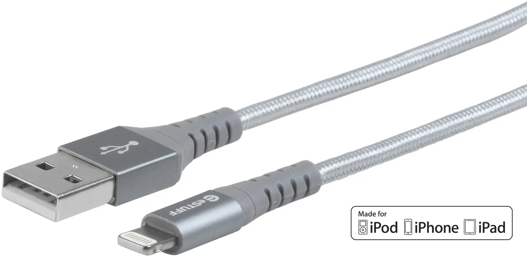 eSTUFF Lightning Cable MFI 1m Grey ES601151