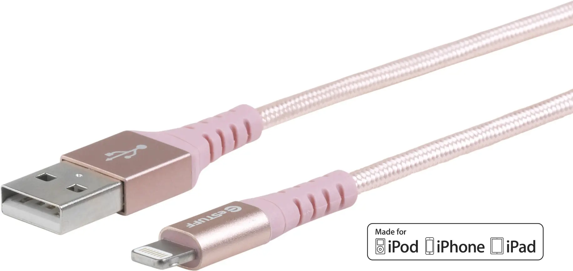 eSTUFF Lightning Cable MFI 1m Rose ES601154