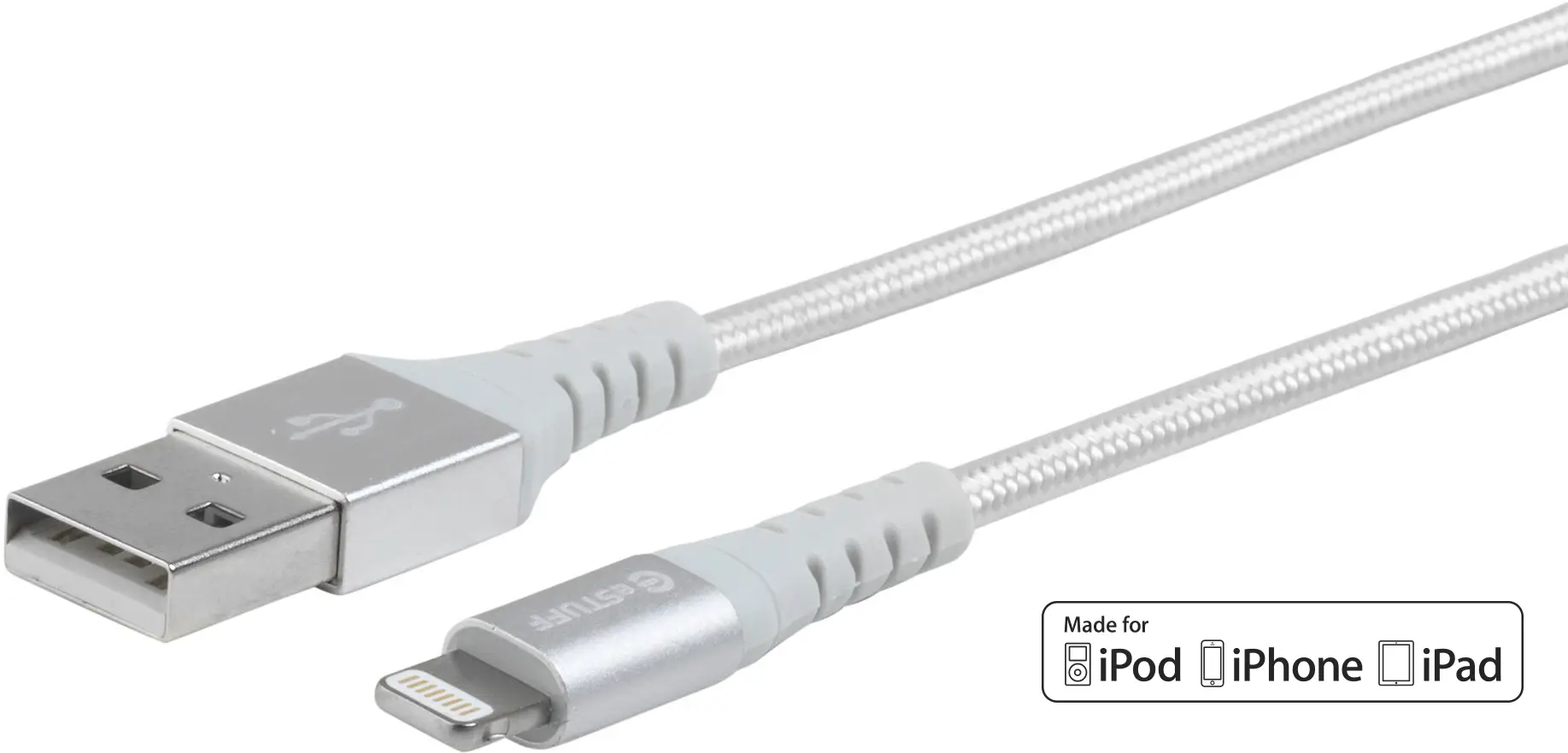 eSTUFF Lightning Cable MFI 1m Silver ES601152
