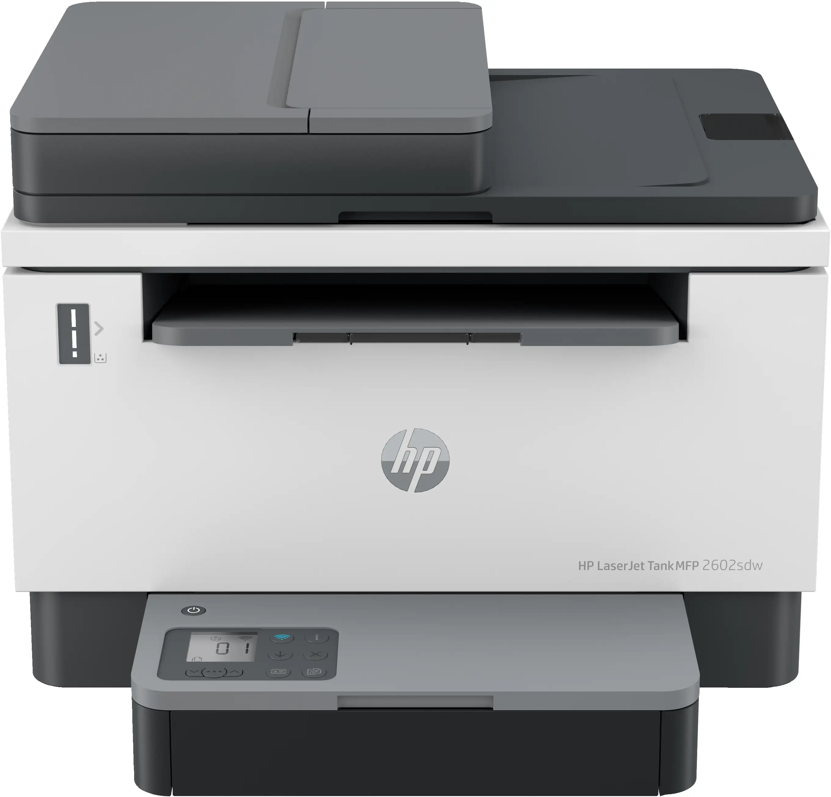 HP LaserJet Tank MFP 2602sdw Yazıcı, Siyah beyaz, için yazıcı İşletme, E-postaya tarama; E-postaya/PDF'ye tarama; PDF'ye tarama; Çift taraflı baskı; 40 yapraklık ADF; Küçük Boyutlar; Enerji Verimli; Çift bantlı Wi-Fi 2R7F5A#B19