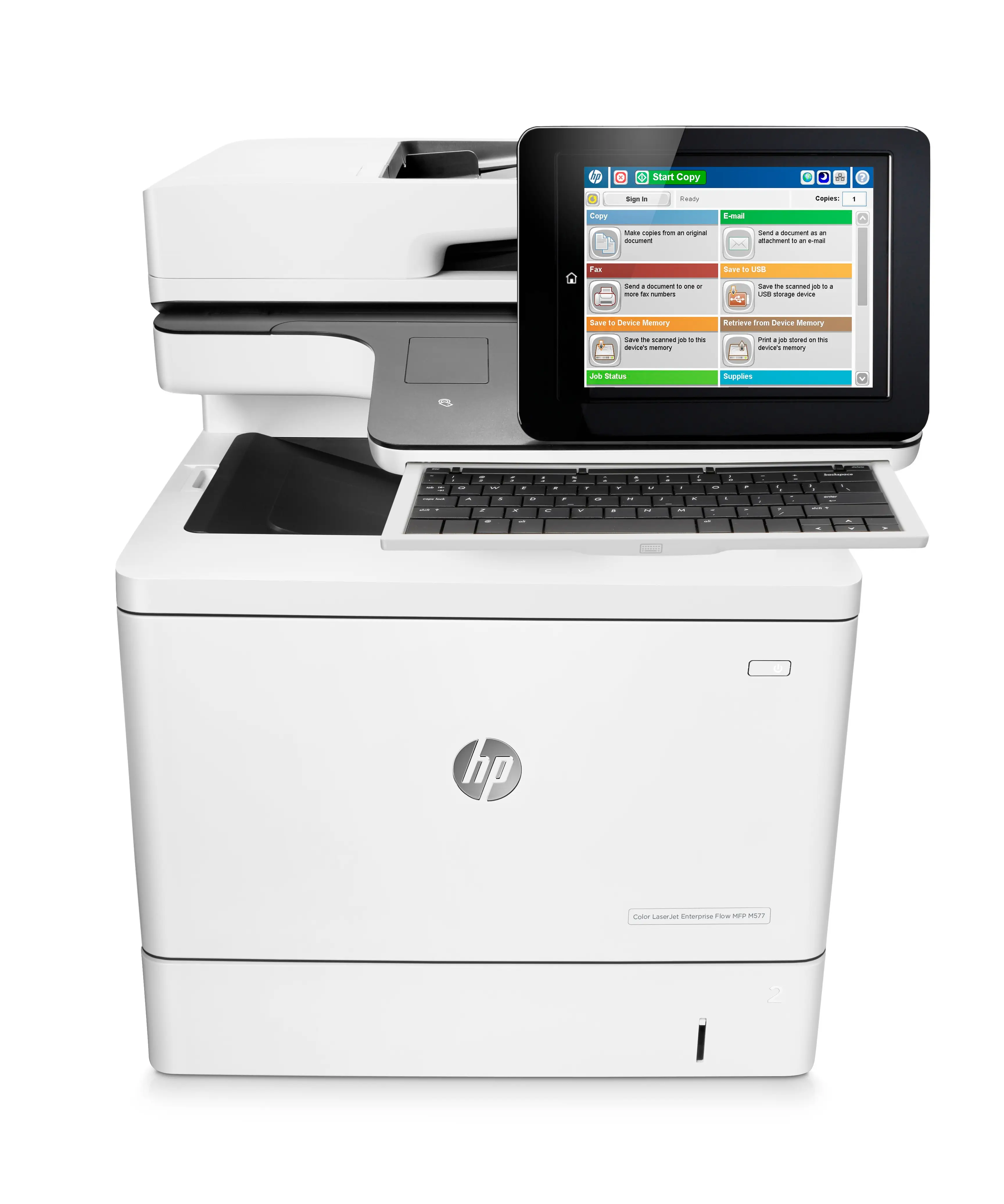 HP Color LaserJet Enterprise Flow MFP M577c, Renkli, için yazıcı İşletme, Baskı, fotokopi, tarama, faks, 100 yapraklık ADF; Ön USB'den baskı; E-postaya/PDF'e tarama; Çift taraflı baskı B5L54A#B13