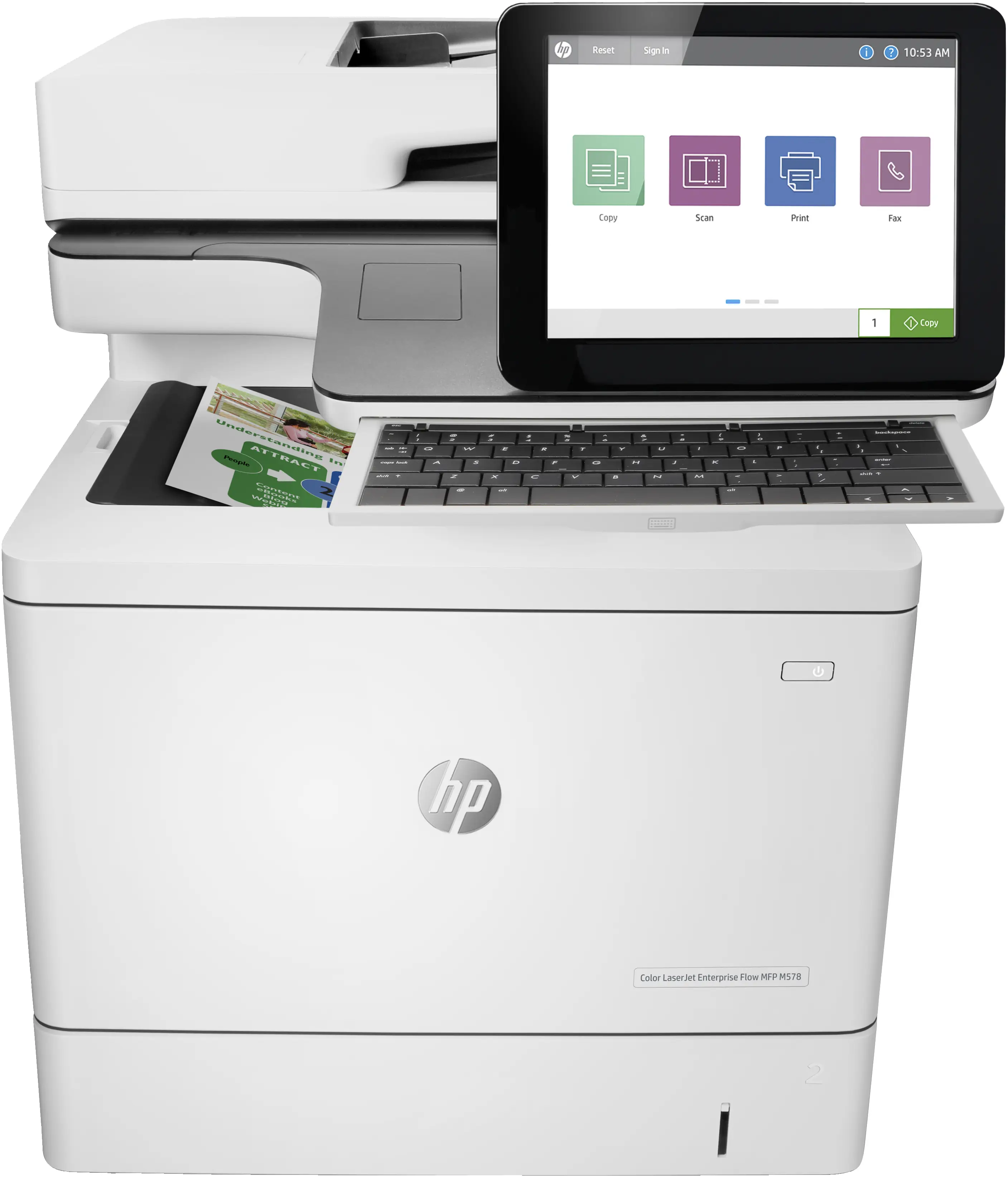 HP Color LaserJet Enterprise Flow MFP M578c, Baskı, fotokopi, tarama, faks, Çift taraflı baskı; 100 yapraklık ADF; Enerji Verimli 7ZU87A#B13