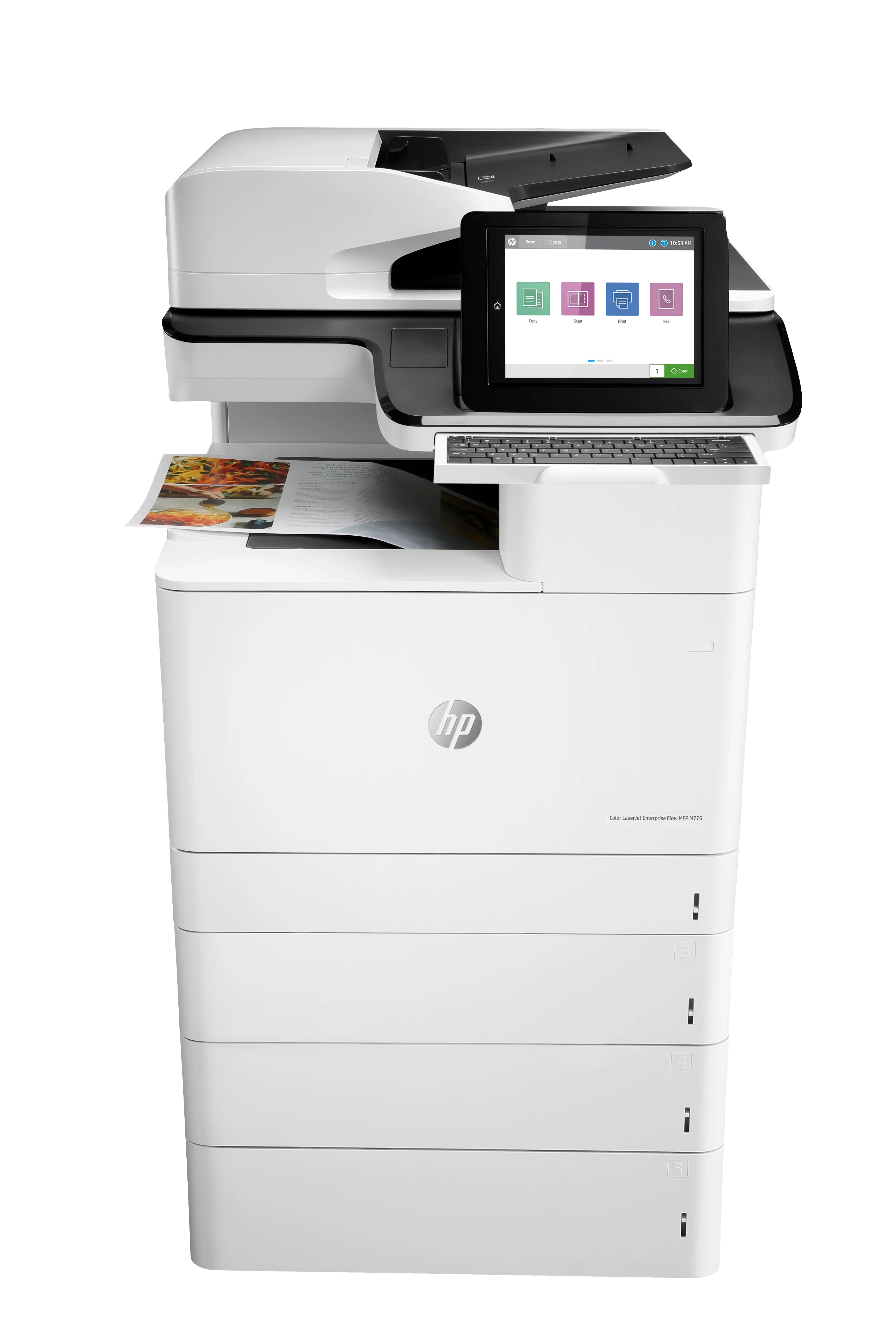 HP LaserJet Enterprise Flow M776zs Kablosuz Multifunction Renkli Yazıcı, Fotokopi Makinesi, Tarayıcı; Çift taraflı T3U56A