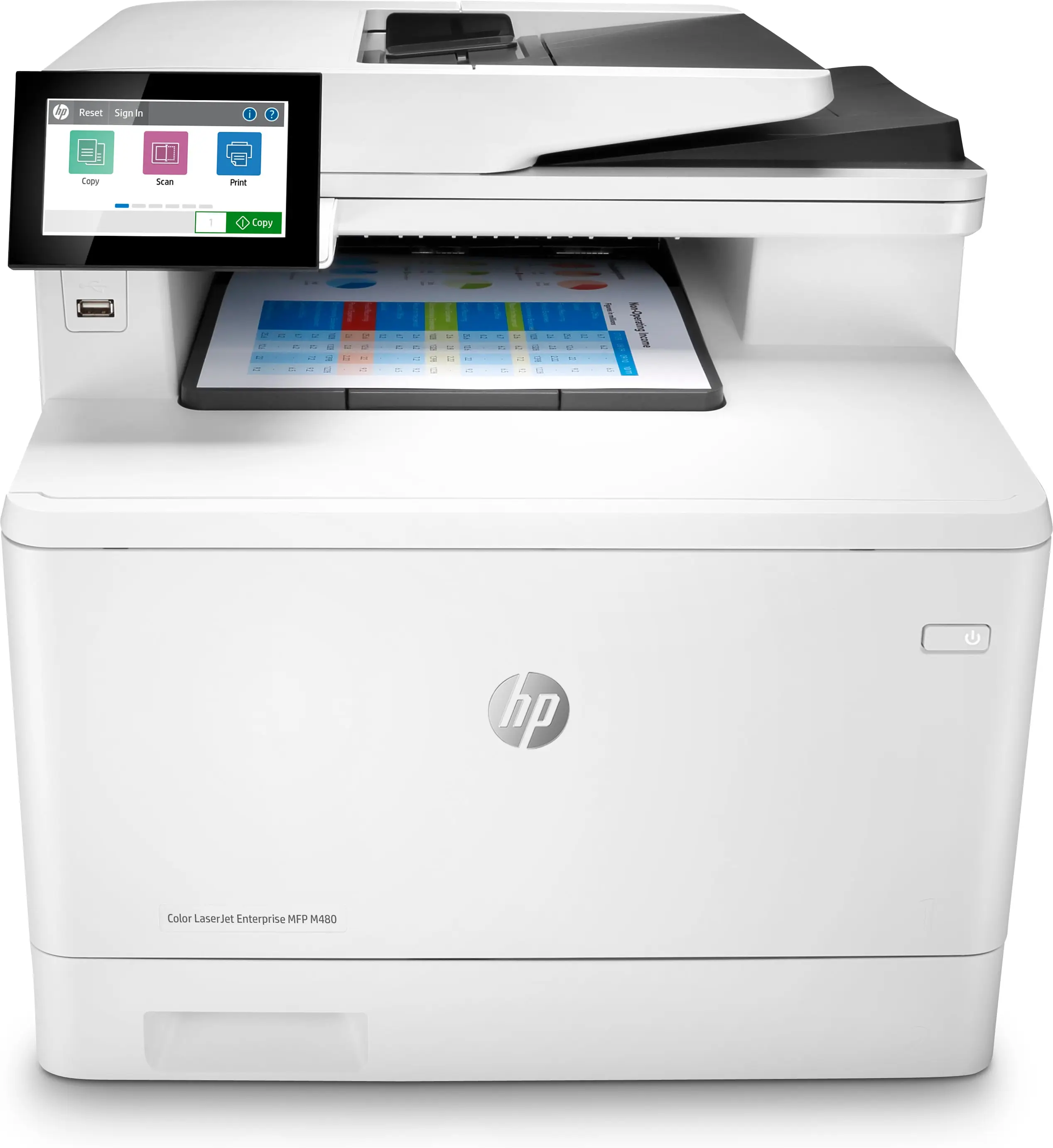 HP Color LaserJet Enterprise MFP M480f, Color, için yazıcı Business, Baskı, fotokopi, tarama, faks, Kompakt Boyut; Güçlü Güvenlik; Çift taraflı baskı; 50 yapraklık ADF; Enerji Verimli 3QA55A#B13
