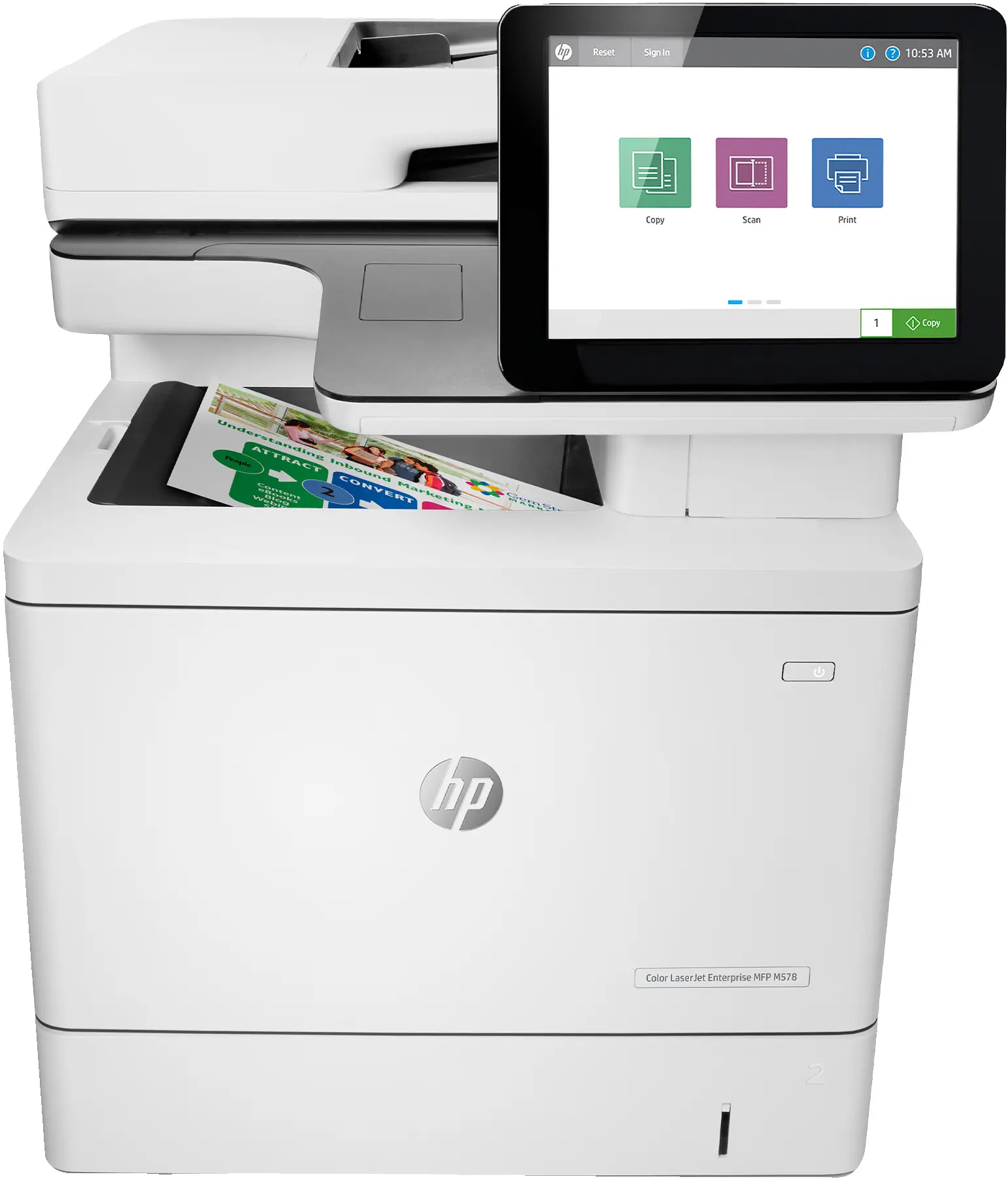 HP Color LaserJet Enterprise MFP M578dn, Baskı, fotokopi, tarama, faks (isteğe bağlı), Çift taraflı baskı; 100 yapraklık ADF; Enerji Verimli 7ZU85A#B19