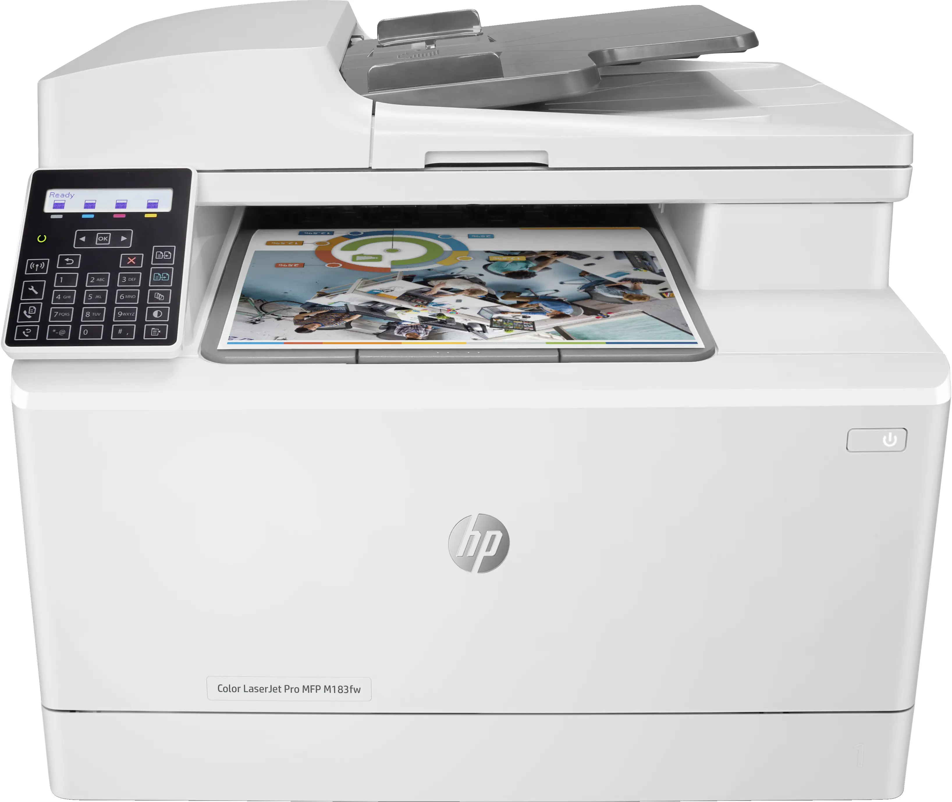 HP Color LaserJet Pro MFP M183fw, Baskı, fotokopi, tarama, faks, 35 yapraklık ADF; Enerji Verimli; Güçlü Güvenlik; Çift bantlı Wi-Fi 7KW56A#B13