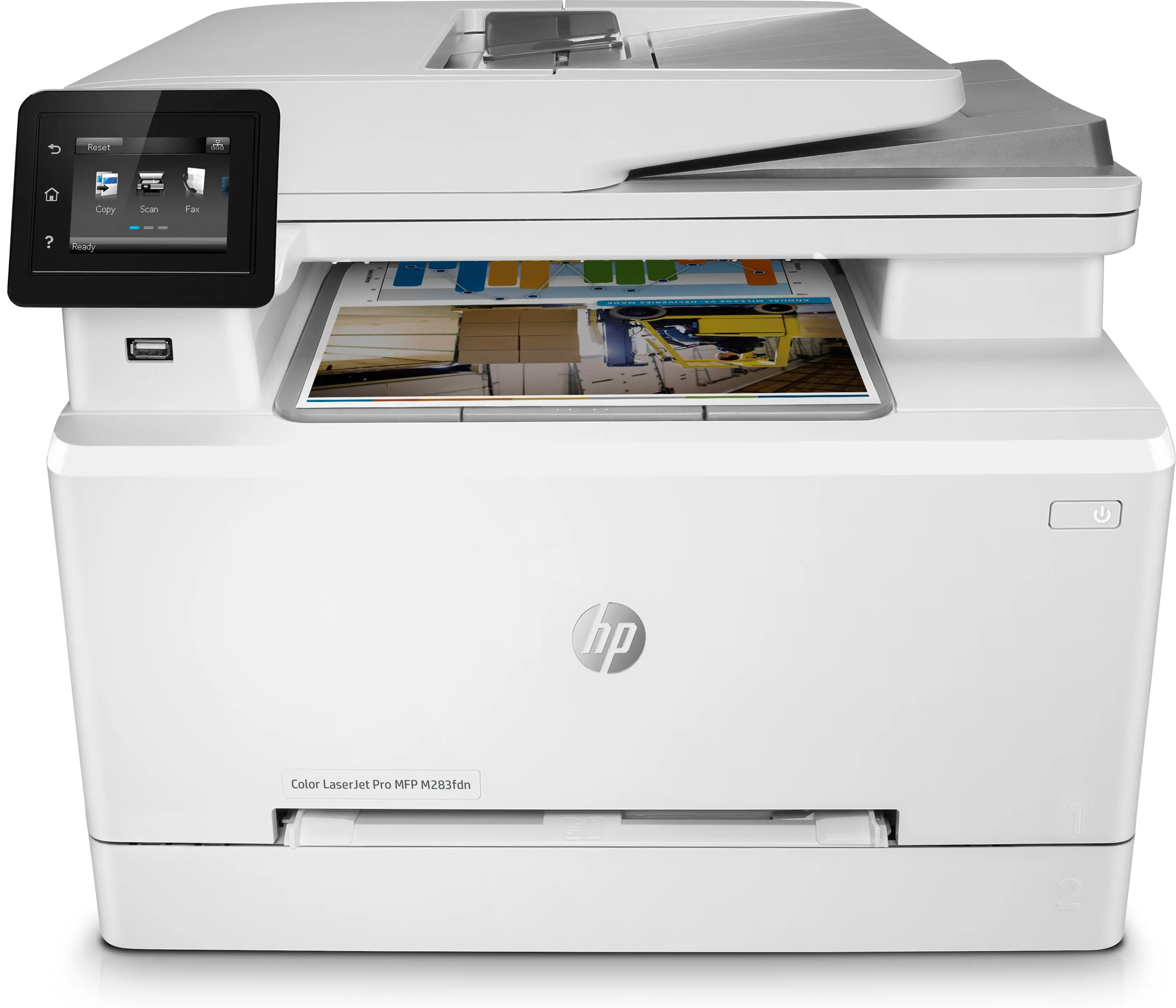 HP Color LaserJet Pro MFP M283fdn, Baskı, fotokopi, tarama, faks, Ön USB'den baskı; E-postaya tarama; Çift taraflı baskı; 50 yapraklık kıvrımsız ADF 7KW74A#B13