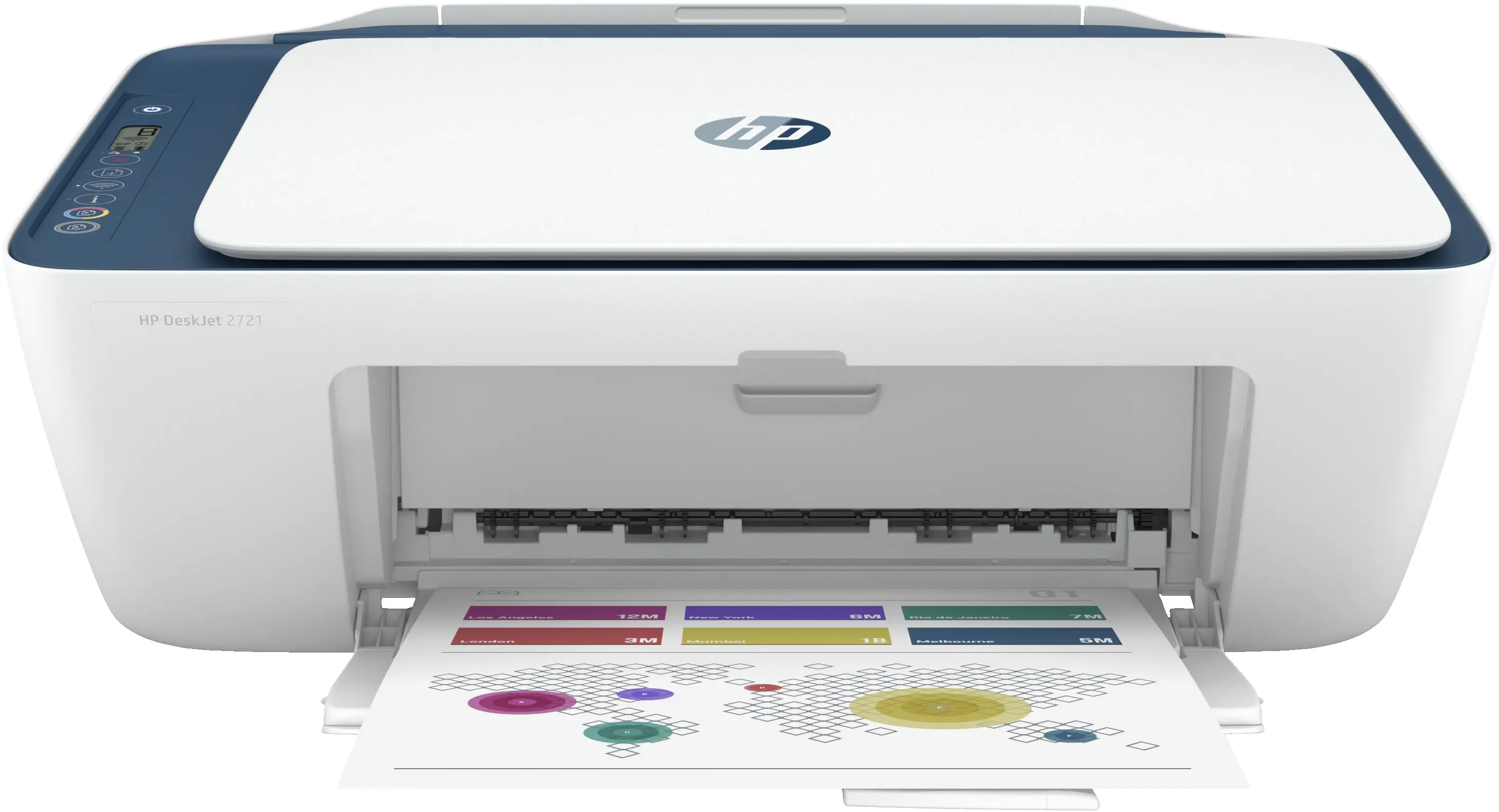HP DeskJet 2721 Kablosuz All-in-One Renkli Yazıcı, Instant Ink; Fotokopi Makinesi, Tarayıcı 7FR54B