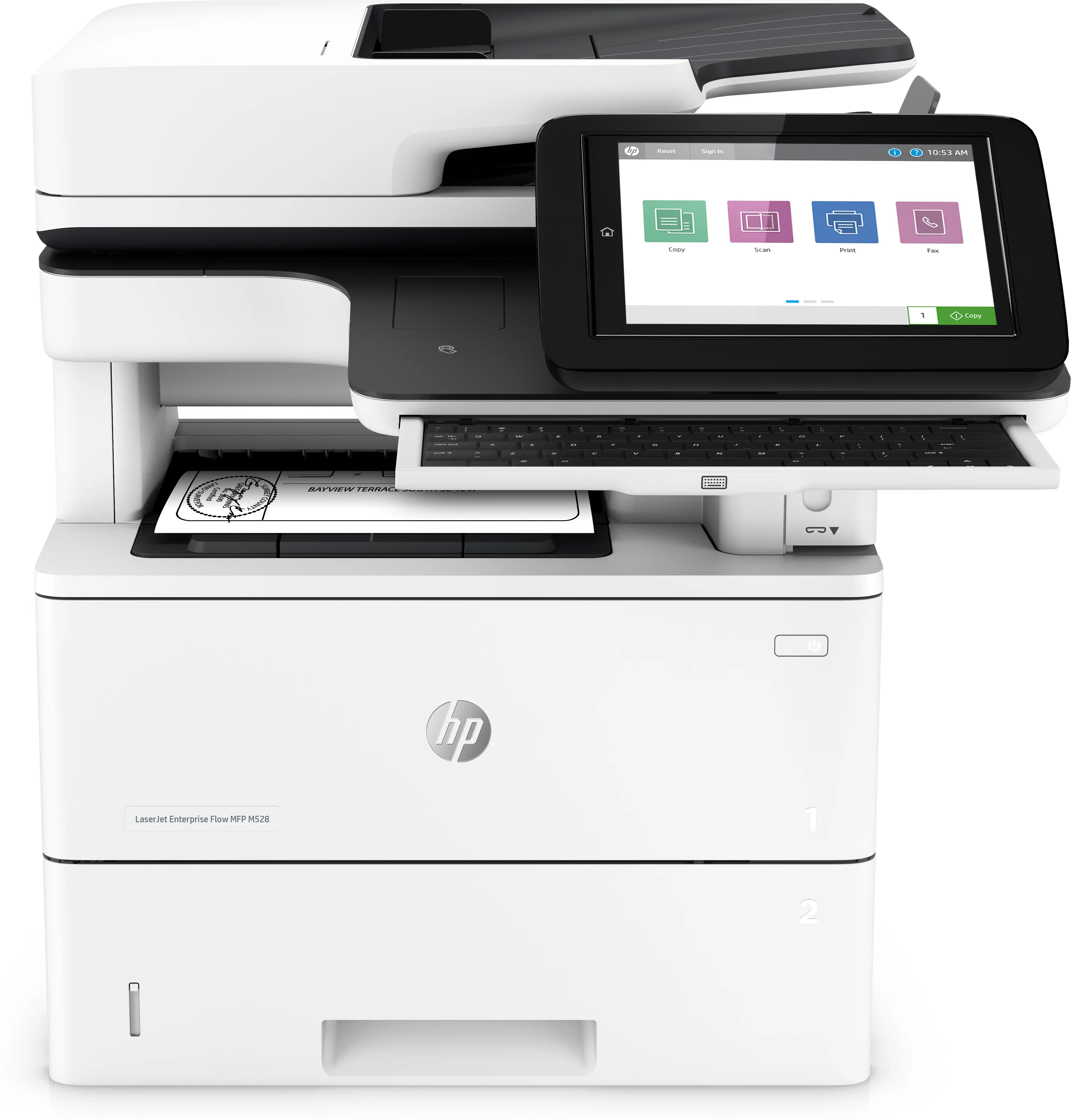 HP LaserJet Enterprise Flow MFP M528z, Baskı, fotokopi, tarama, faks, Ön USB'den baskı; E-postaya tarama; Çift taraflı baskı; Çift taraflı tarama 1PV67A#B19
