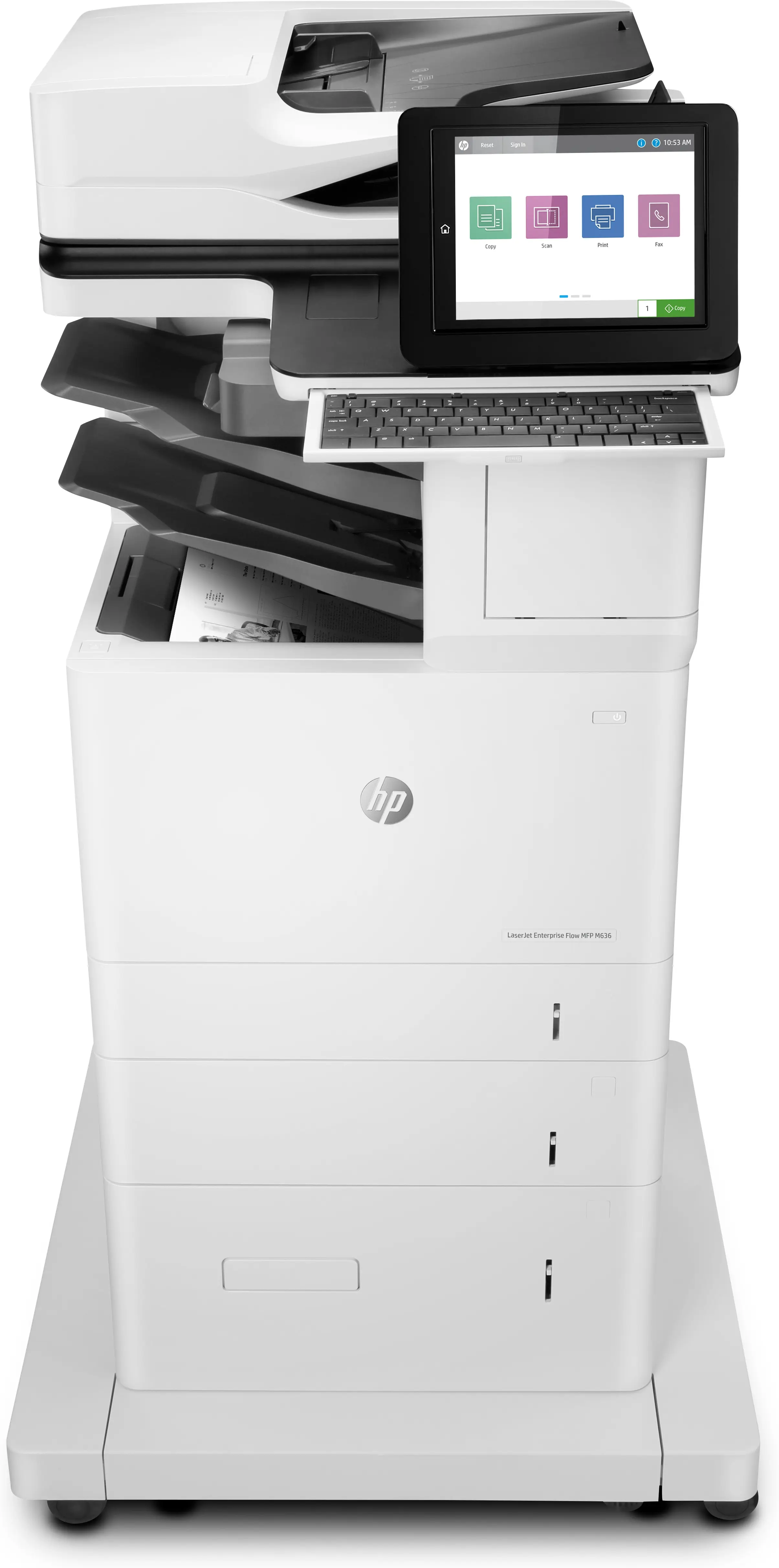 HP LaserJet Enterprise Flow MFP M636z, Baskı, fotokopi, tarama, faks, E-postaya tarama; Çift taraflı baskı; 150 yapraklık ADF; Enerji Verimli; Güçlü Güvenlik 7PT01A#B19