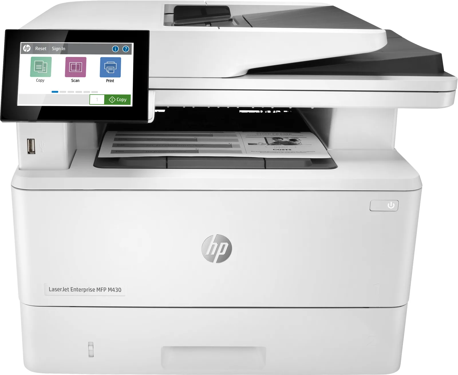 HP LaserJet Enterprise MFP M430f, Siyah beyaz, için yazıcı İşletme, Baskı, fotokopi, tarama, faks, 50 yapraklık ADF; Çift taraflı baskı; Çift taraflı tarama; Ön USB'den baskı; Kompakt Boyut; Enerji Verimli; Güçlü Güvenlik 3PZ55A#B19