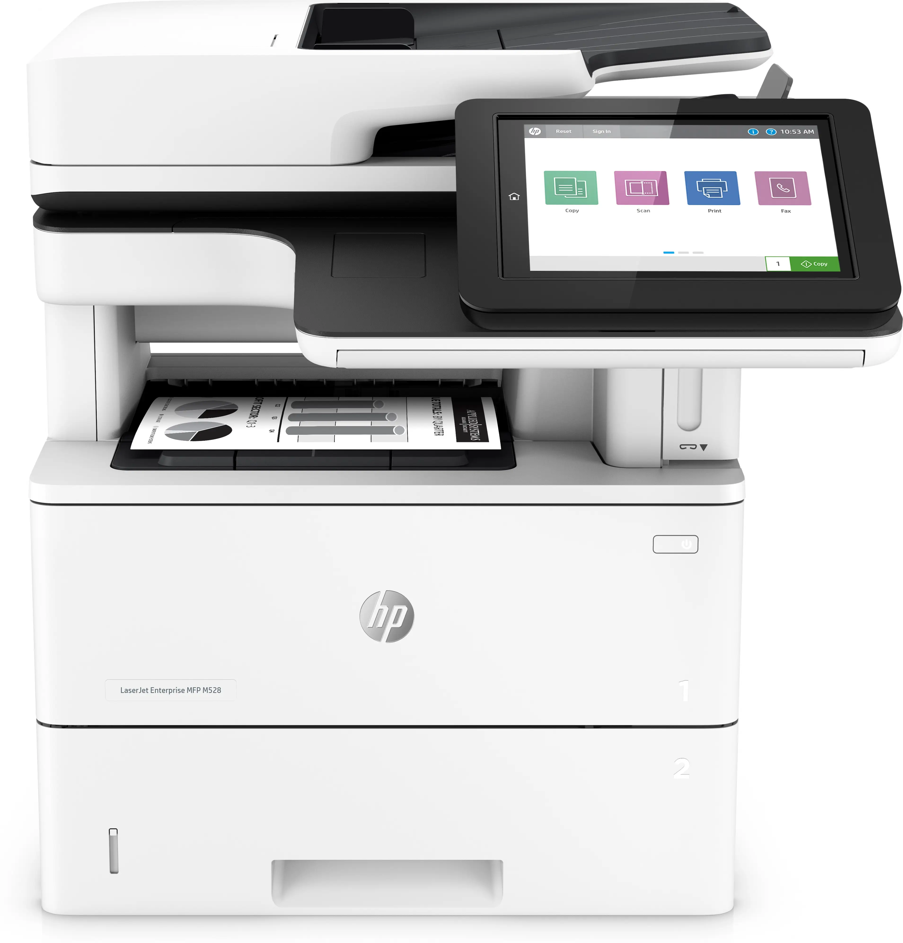 HP LaserJet Enterprise M528f MFP, Baskı, fotokopi, tarama, faks, Ön USB'den baskı; E-postaya tarama; Çift taraflı baskı; Çift taraflı tarama 1PV65A#B13