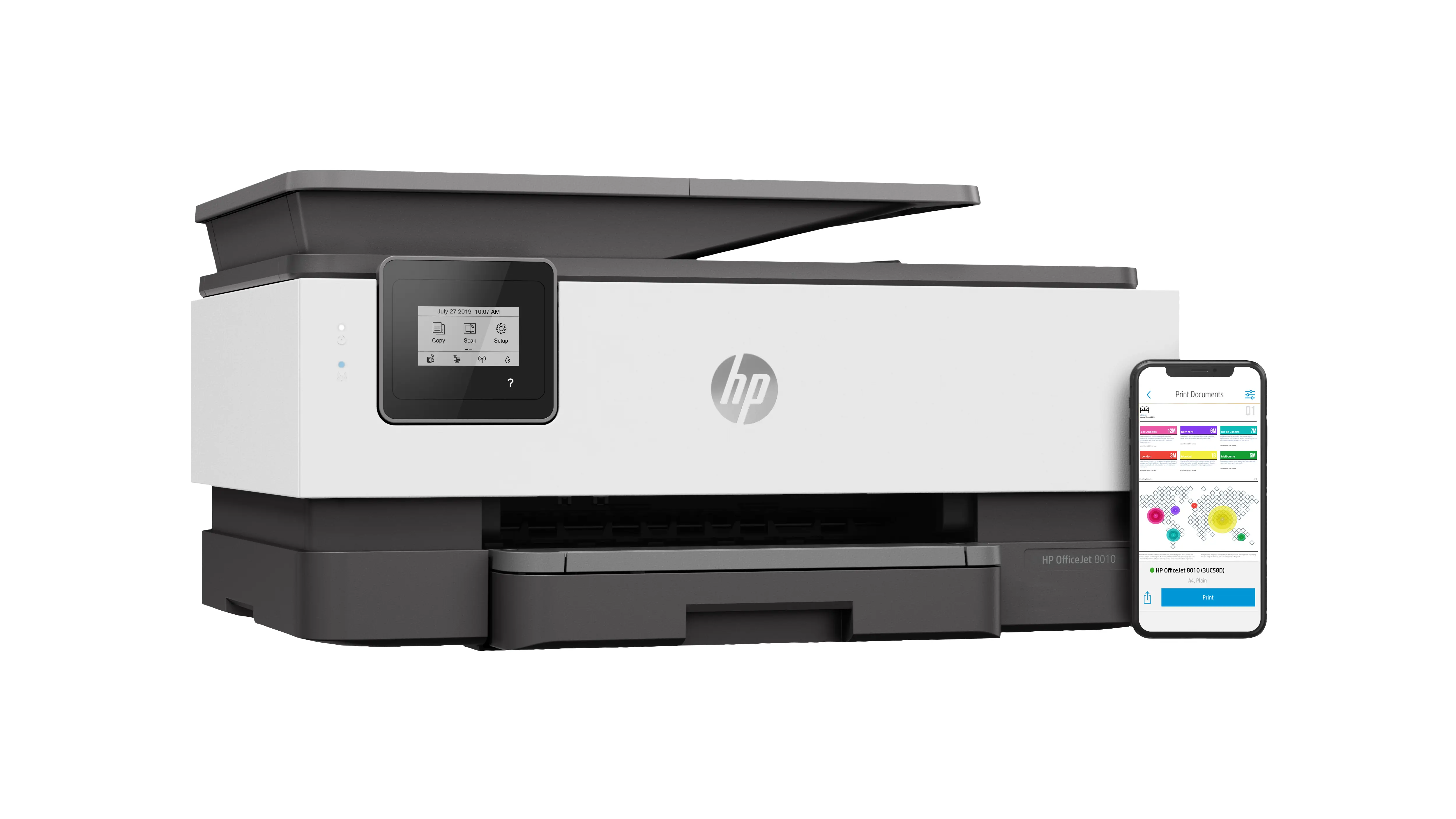 HP OfficeJet 8013 Kablosuz All-in-One Renkli Yazıcı, Çift taraflı baskı; Fotokopi Makinesi, Tarayıcı 1KR70B