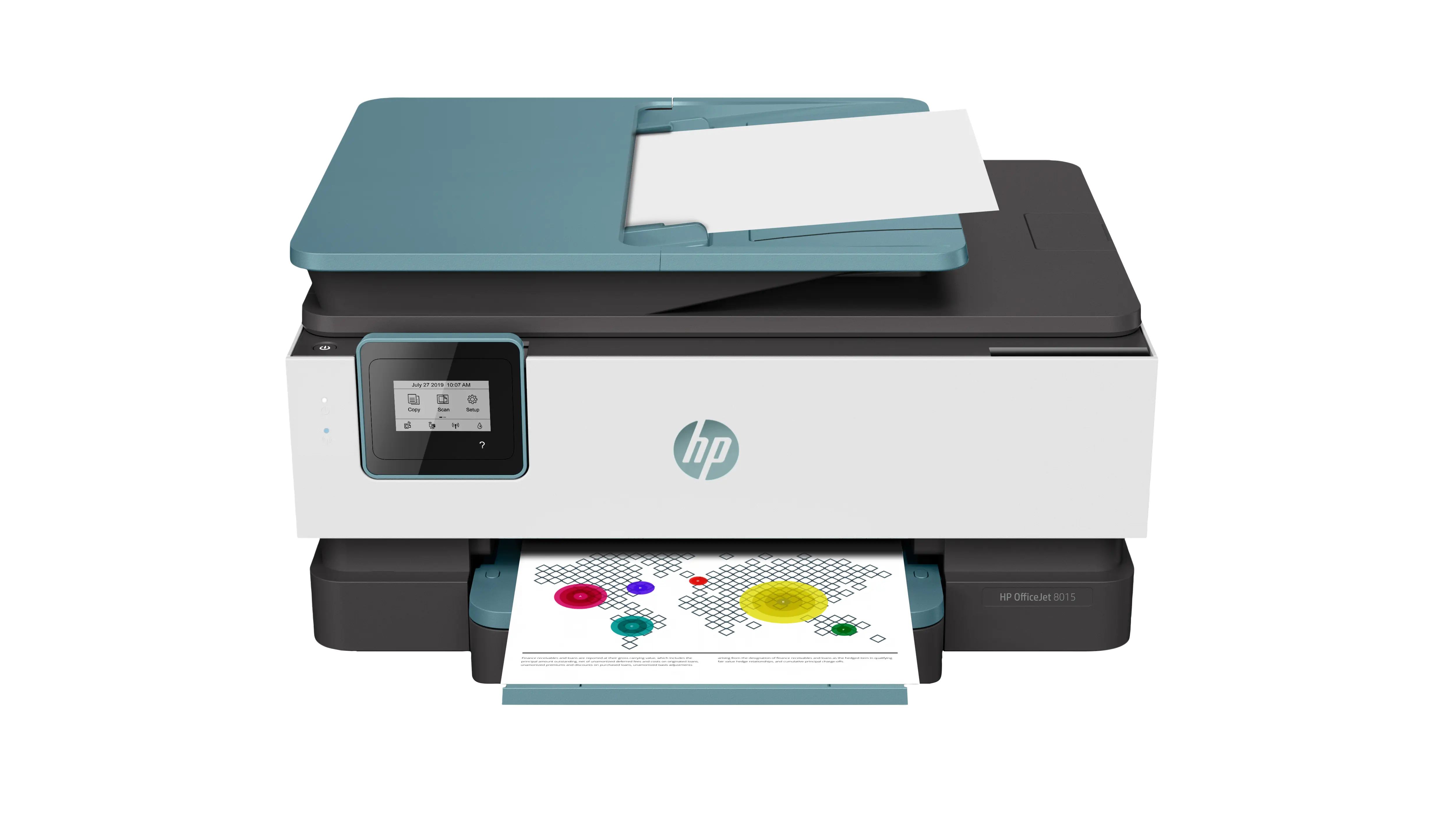 HP OfficeJet 8015 All-in-One Printer, Renkli, için yazıcı Ev, Baskı, fotokopi, tarama, 35 yapraklık ADF; Çift taraflı baskı; Kapasitif Dokunmatik Ekran MGD (monokrom grafik) 4KJ69B