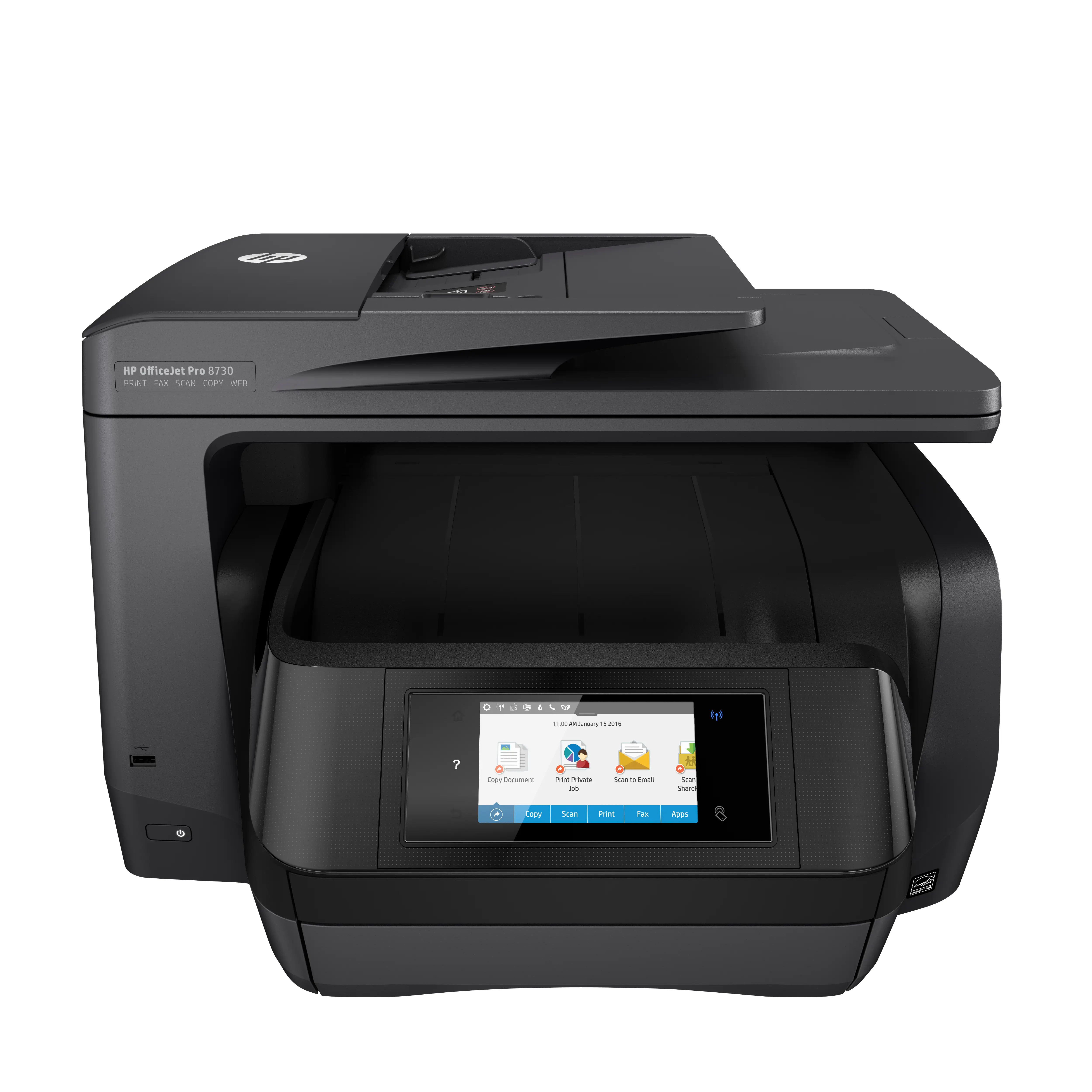 HP OfficeJet Pro 8730 All-in-One Yazıcı, Baskı, fotokopi, tarama, faks, 50 yapraklık ADF; Ön USB’den baskı; E-postaya/PDF'ye tarama; Çift taraflı baskı D9L20A
