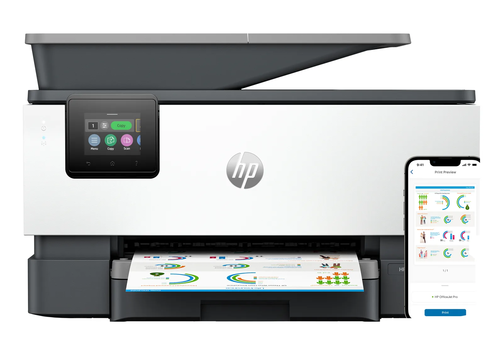 HP OfficeJet Pro 9120 Kablosuz All-in-One Renkli Yazıcı, Çift taraflı baskı; Fotokopi Makinesi, Tarayıcı 4V2M9C
