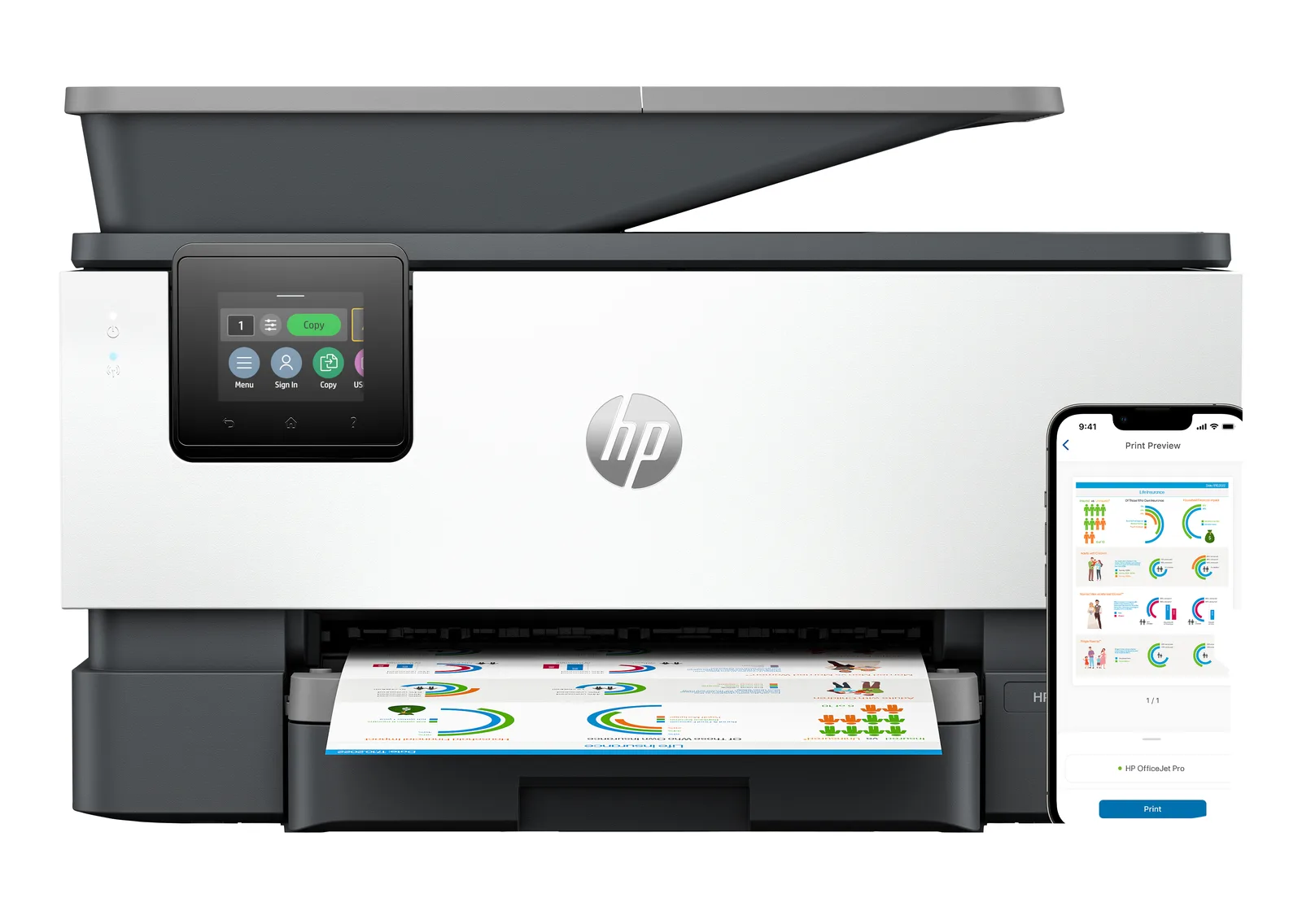 HP OfficeJet Pro 9120b Kablosuz All-in-One Renkli Yazıcı, Çift taraflı baskı; Fotokopi Makinesi, Tarayıcı 4V2N8C