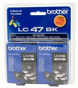 Brother Inkjet Cartridge for DCP-110C/DCP-115C/DCP-120C/MFC-210C/MFC-215C/MFC-3240C/MFC-410CN/MFC-425CN/MFC-5440CN/MFC-5840CN/MFC-620CN/MFC-640CW/FAX1840C LC47BK2PK