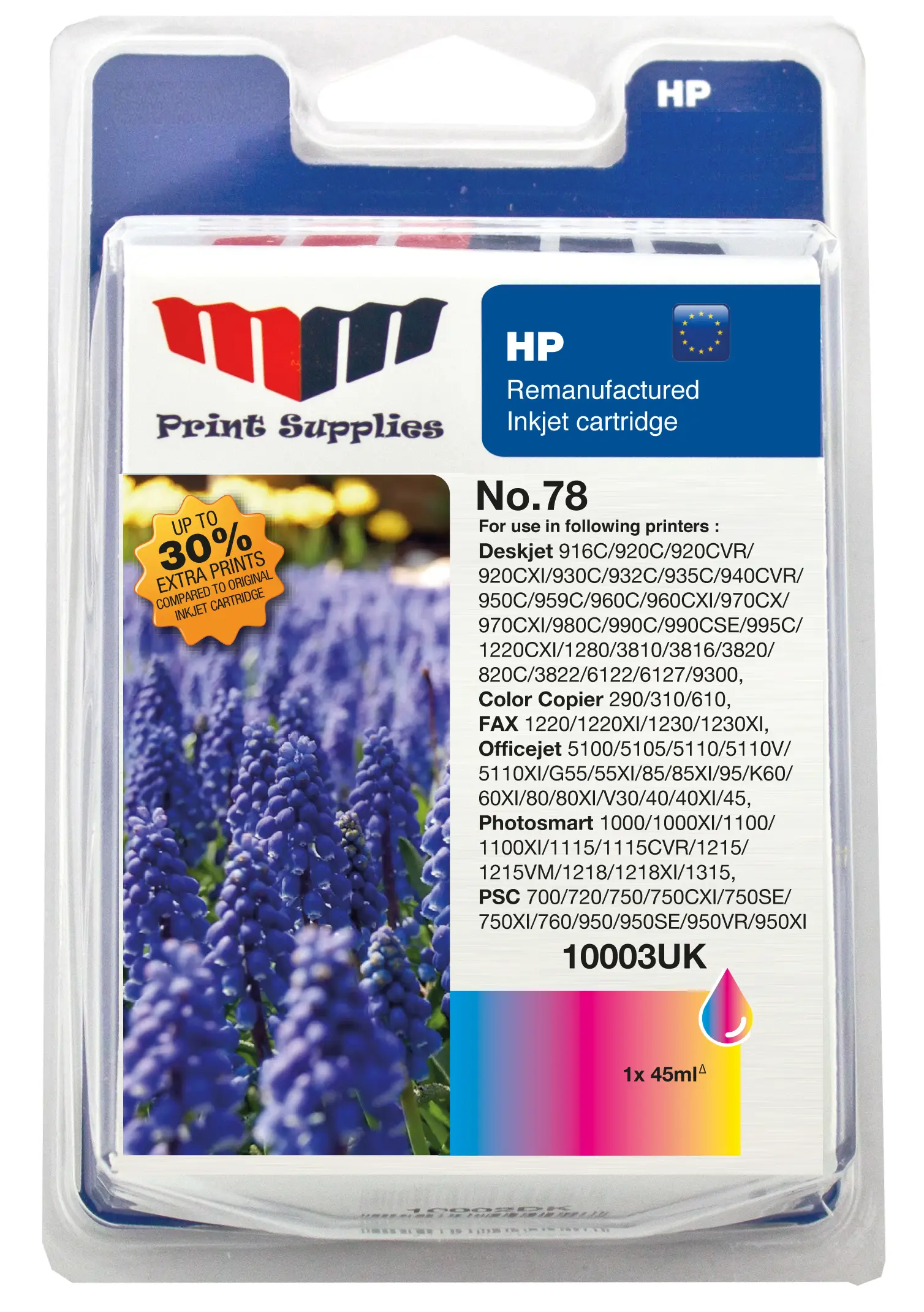 MM Black Inkjet Cartridge - Replaces HP No.78 (C6578AE) - 30% Extra ink compared to OEM 10003DK