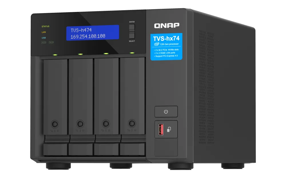 Origin Storage TVS-H474-PT-8G/48TB-EXOS depolama sunucusu NAS Dikey (Tower) Intel® Pentium® G7400 8 GB HDD QuTS hero