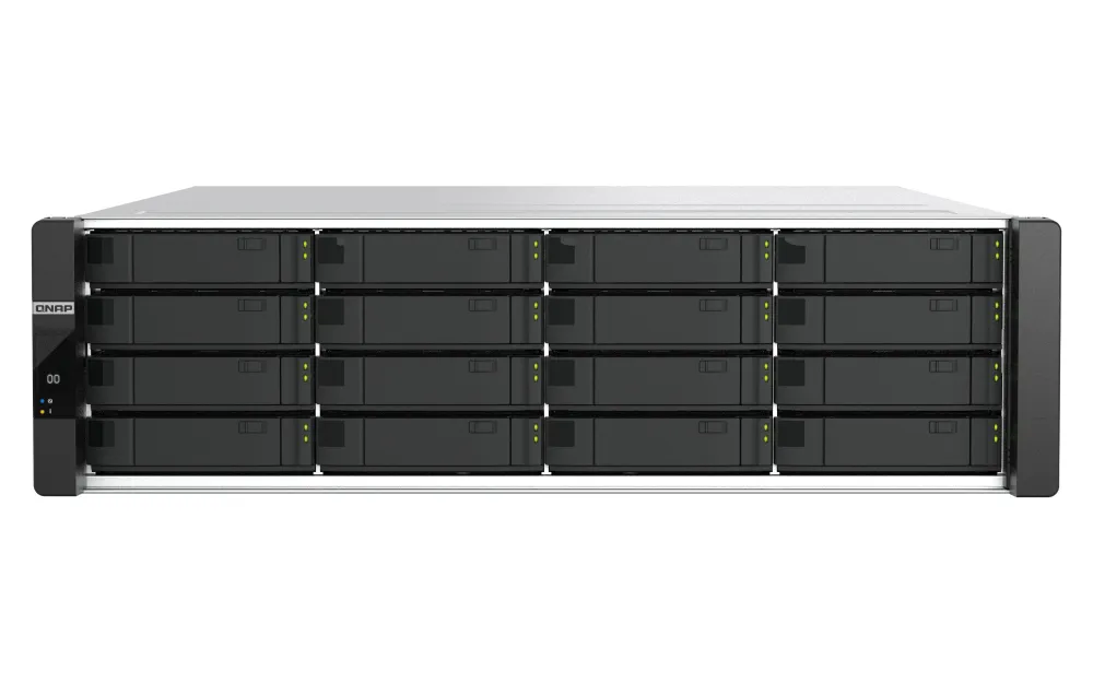 QNAP ES1686dc R2 NAS Yatay (3U) Intel® Xeon® D D-2142IT 64 GB DDR4 0 TB QNAP QES Siyah, Gri