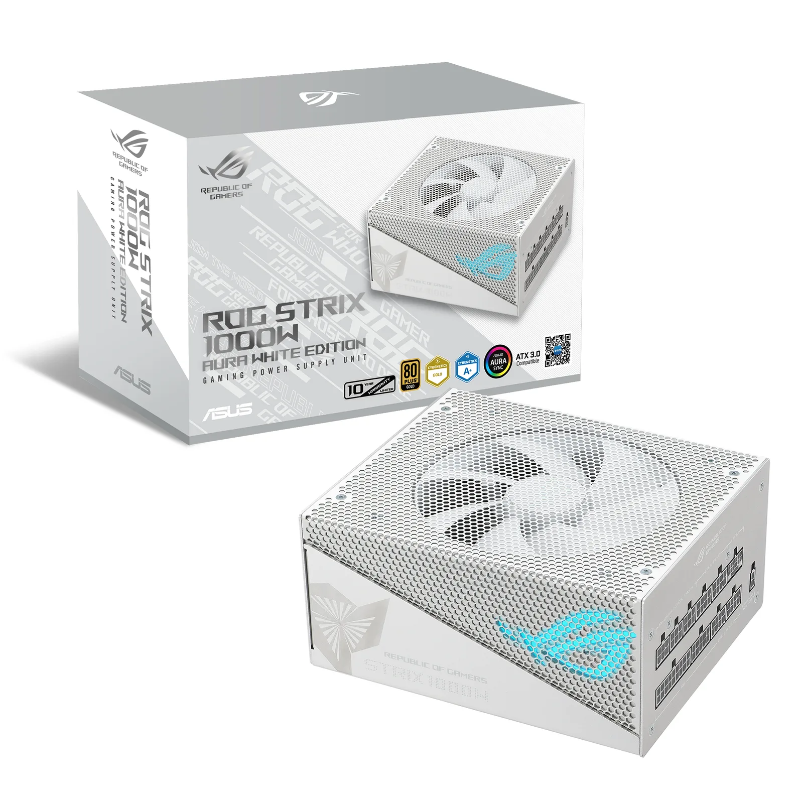 ASUS ROG -STRIX-1000G-AURA-WHITE-GAMING güç kaynağı ünitesi 1000 W 24-pin ATX ATX Beyaz