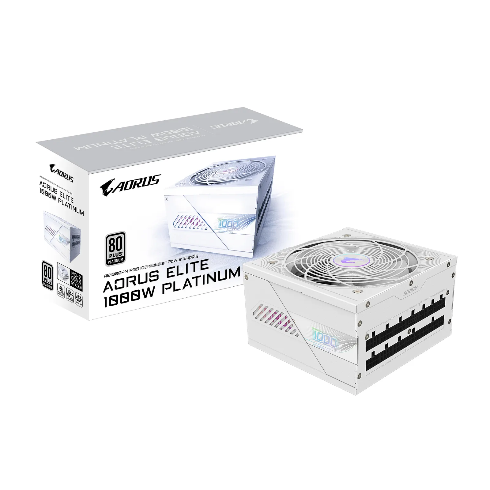 GIGABYTE AORUS ELITE P1000W ICE güç kaynağı ünitesi 1000 W 20+4 pin ATX ATX Beyaz