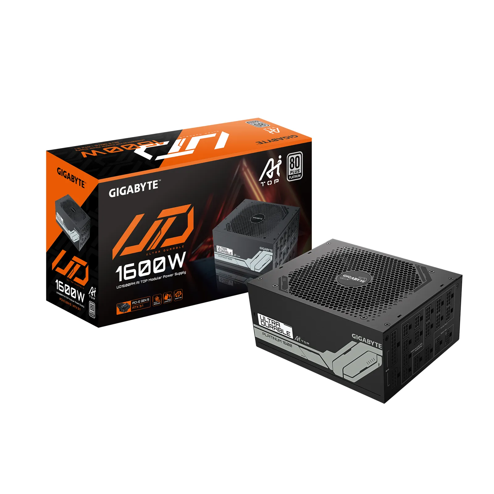 GIGABYTE UD1600PM PG5 AI TOP güç kaynağı ünitesi 1600 W 20+4 pin ATX ATX Siyah