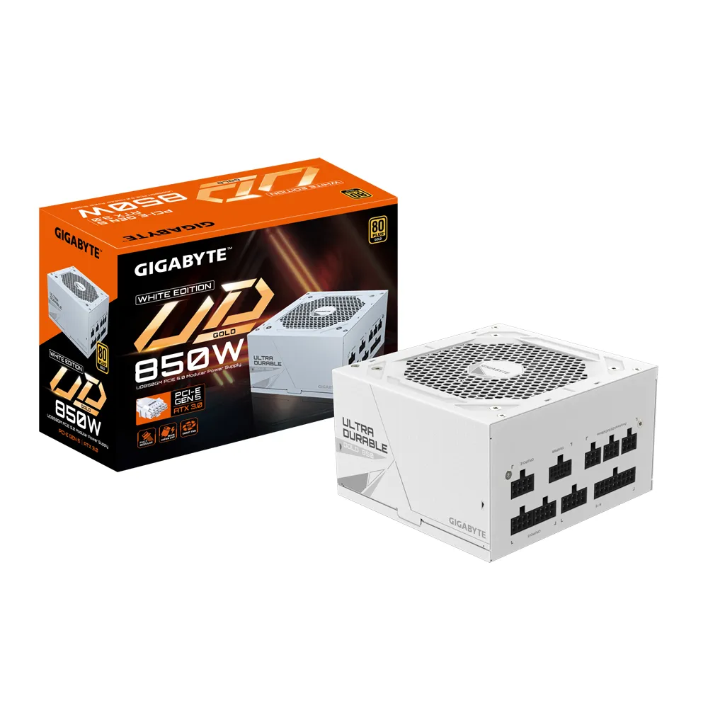 GIGABYTE UD850GM PG5W güç kaynağı ünitesi 850 W 20+4 pin ATX ATX Siyah