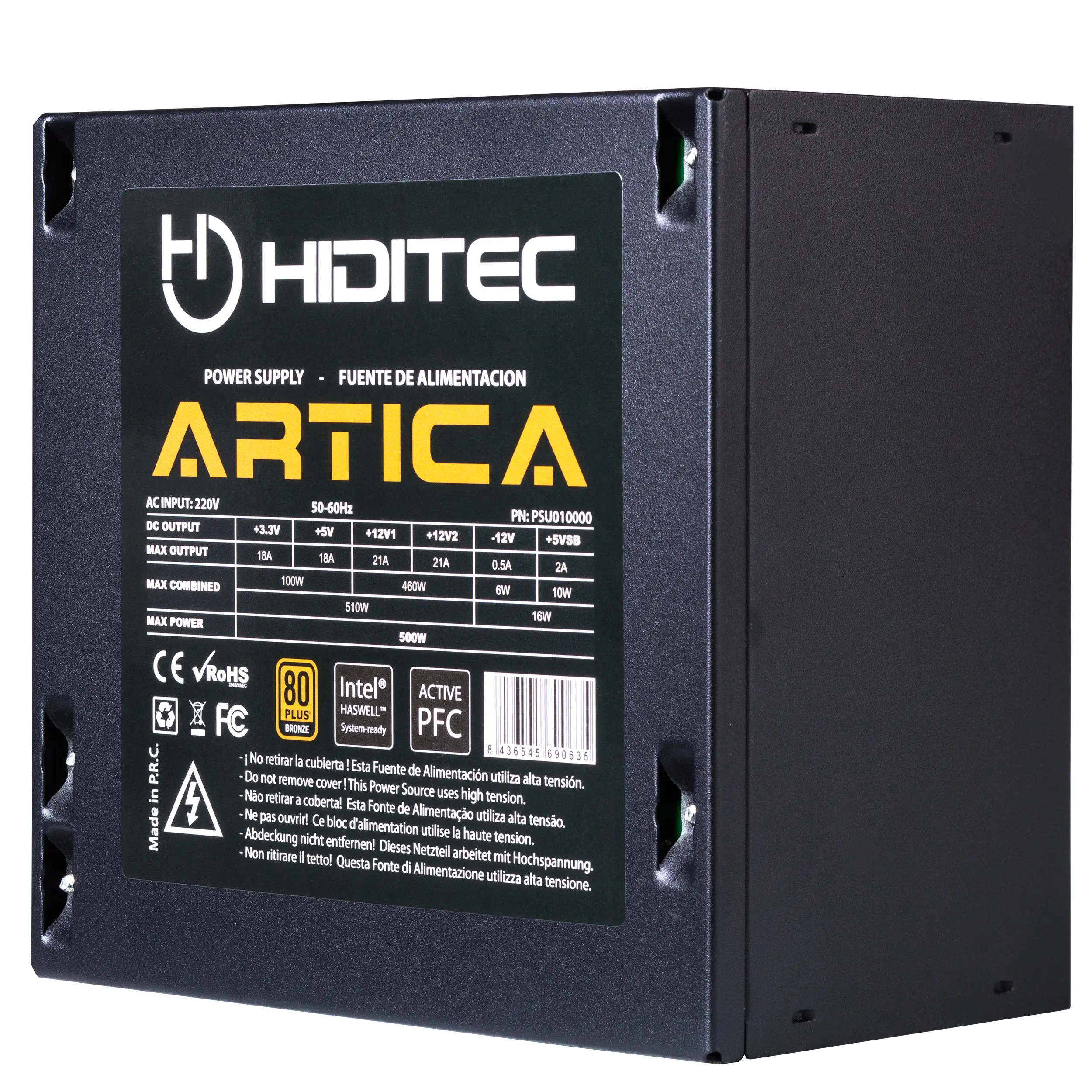Hiditec Artica 500W 80Plus Bronze PSU010000