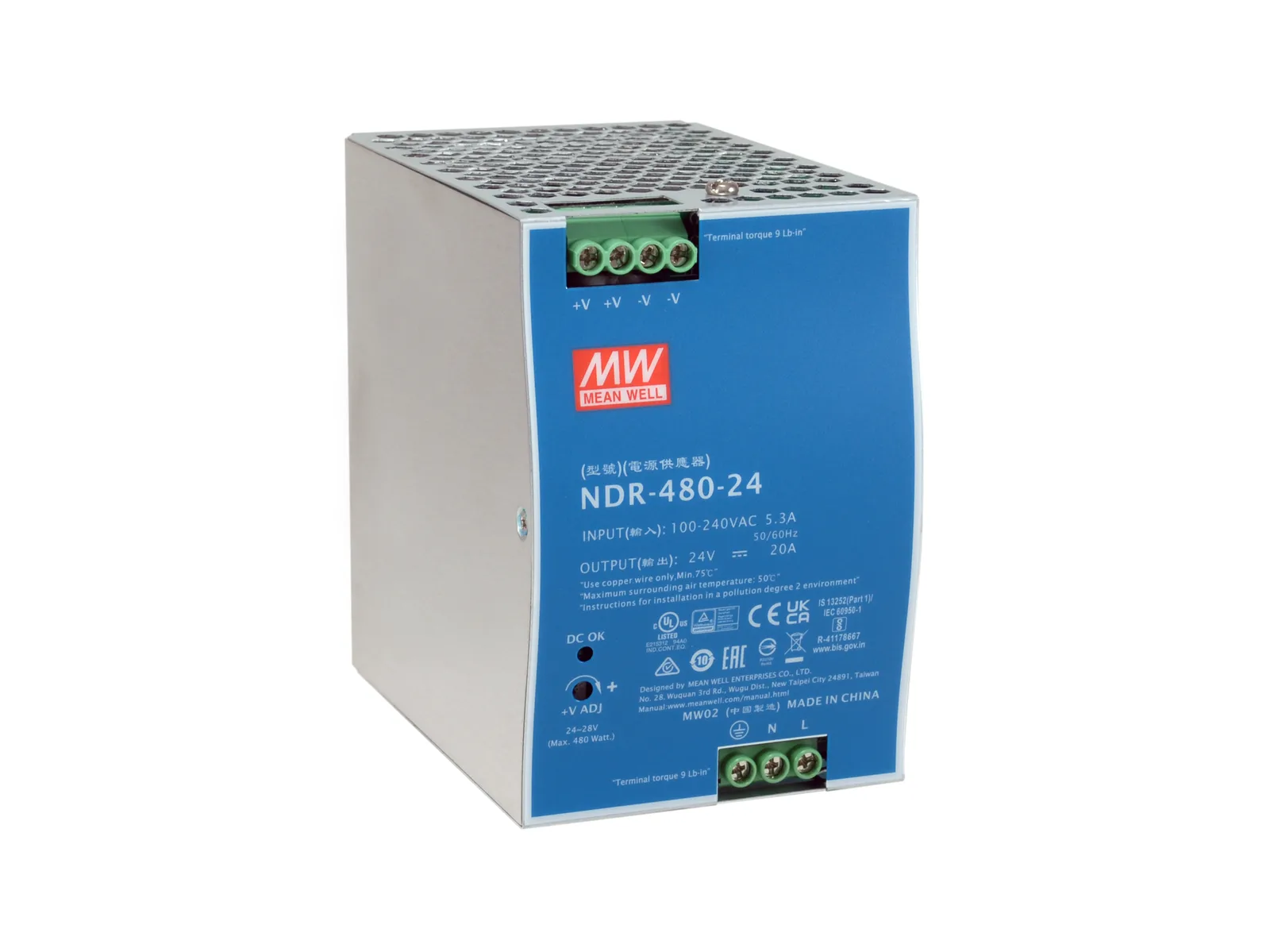 LevelOne POW-2462 güç kaynağı ünitesi 480 W Mavi, Gümüş