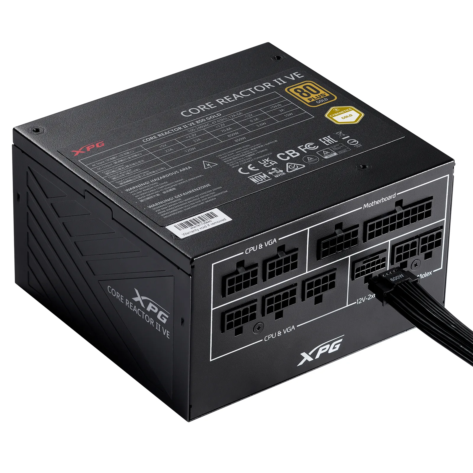 XPG COREREACTOR II VE 850W güç kaynağı ünitesi 24-pin ATX ATX Siyah