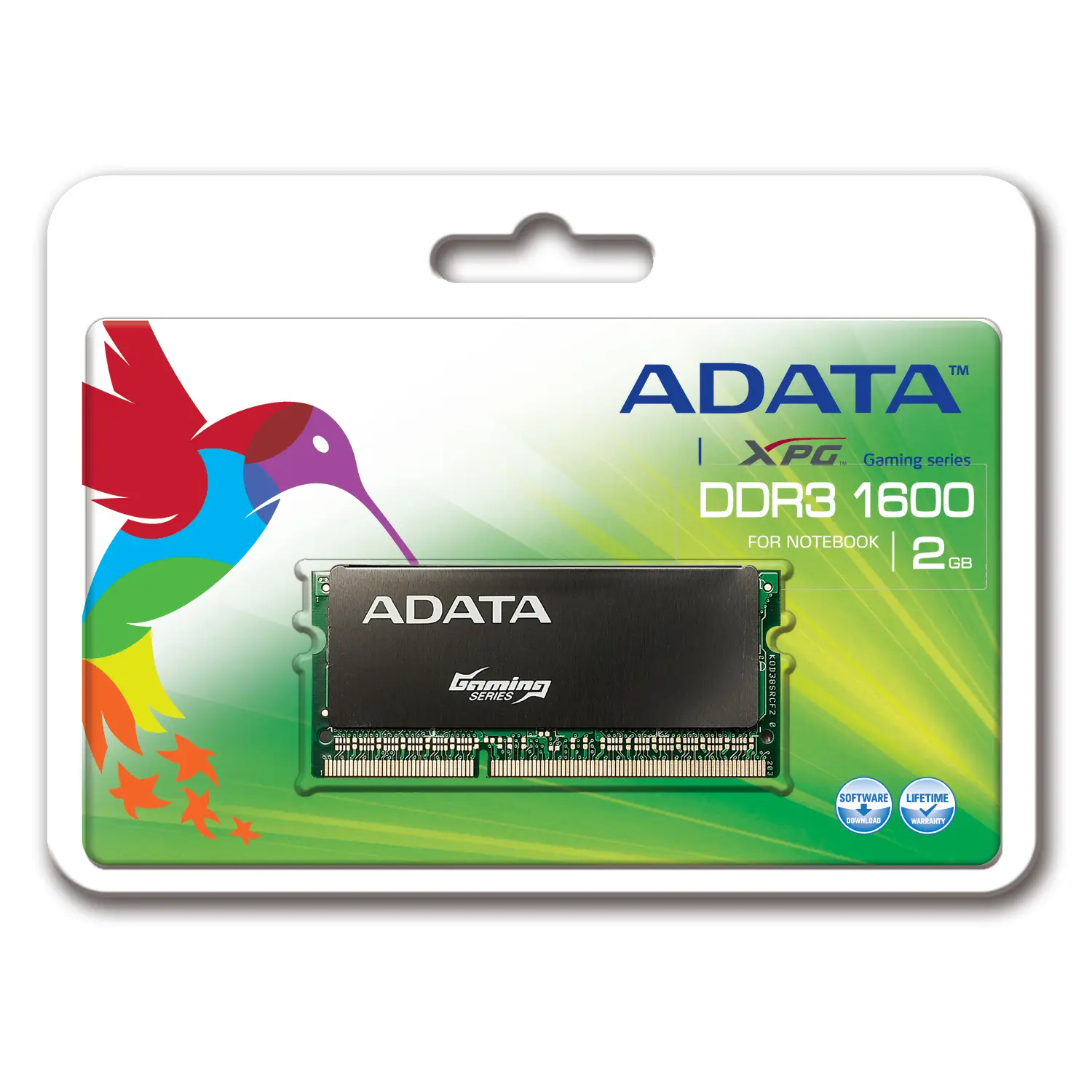 ADATA XPG Gaming Series, SO-Dimm DDR3, 1600 MHz, CL9, 2GB AX3S1600GB2G9-1G